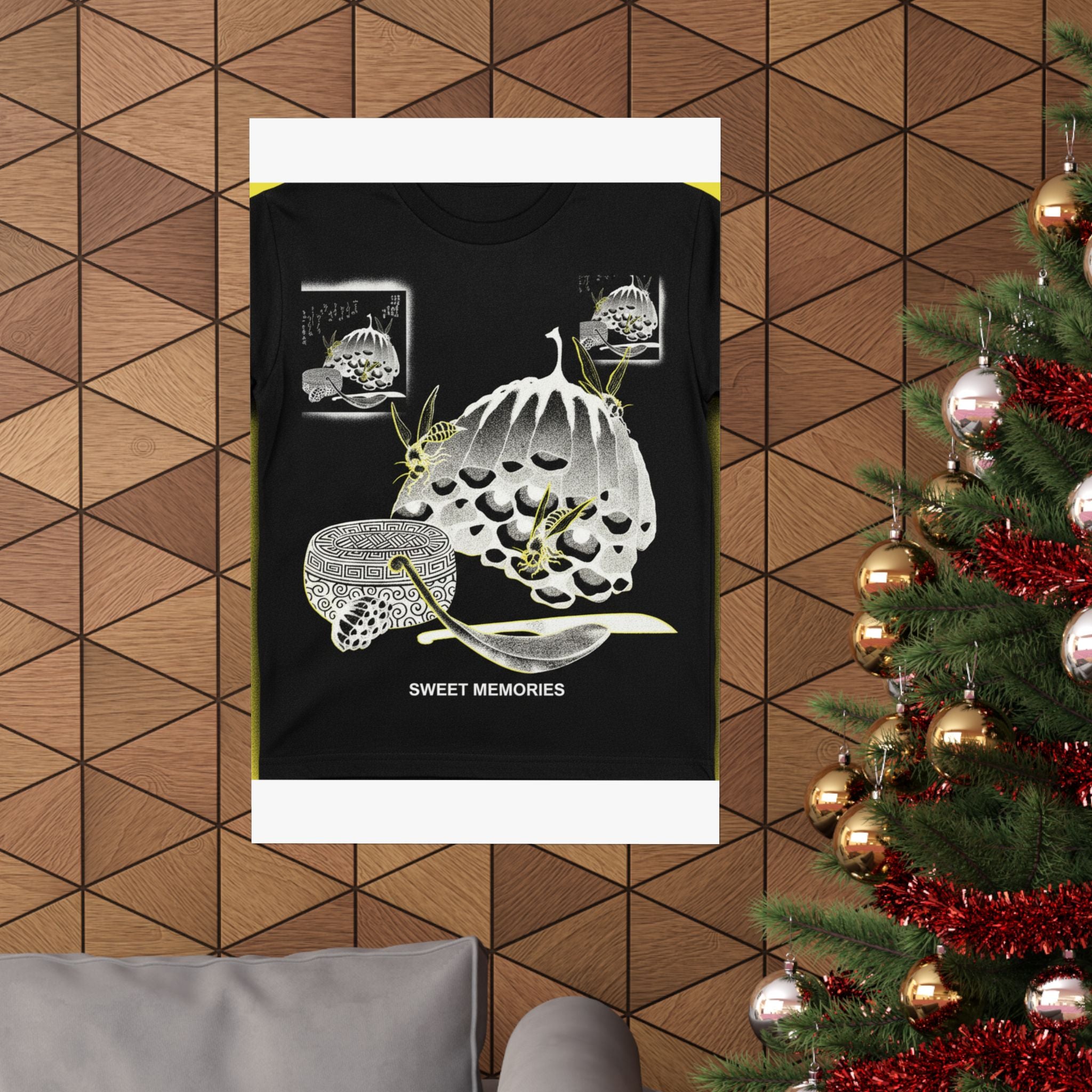 Streetwear Collage — Hives With Wasps, And A Box With A Spoon For Honey — Matte Poster