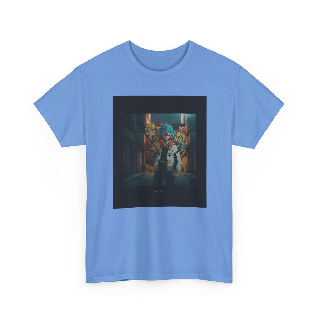 Blue-Haired Anime Kid Graffiti Alley No.001 Graphic Tee