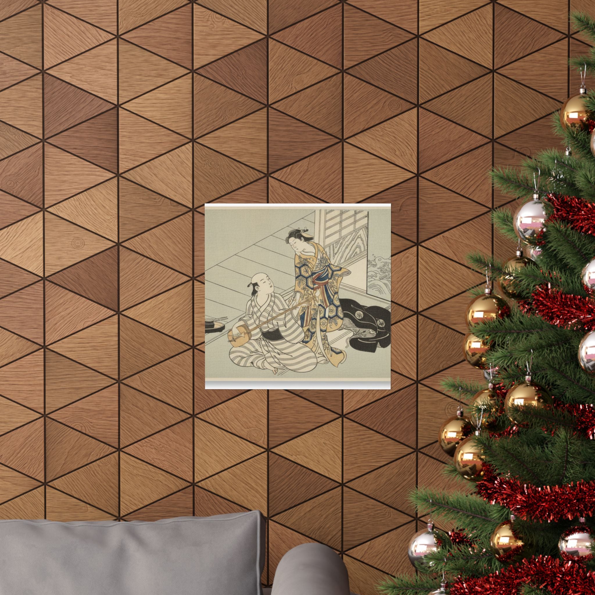 Ecommerce Main — Lady Interrupting Her Lover, Who Is Playing The Shamisen — Matte Poster