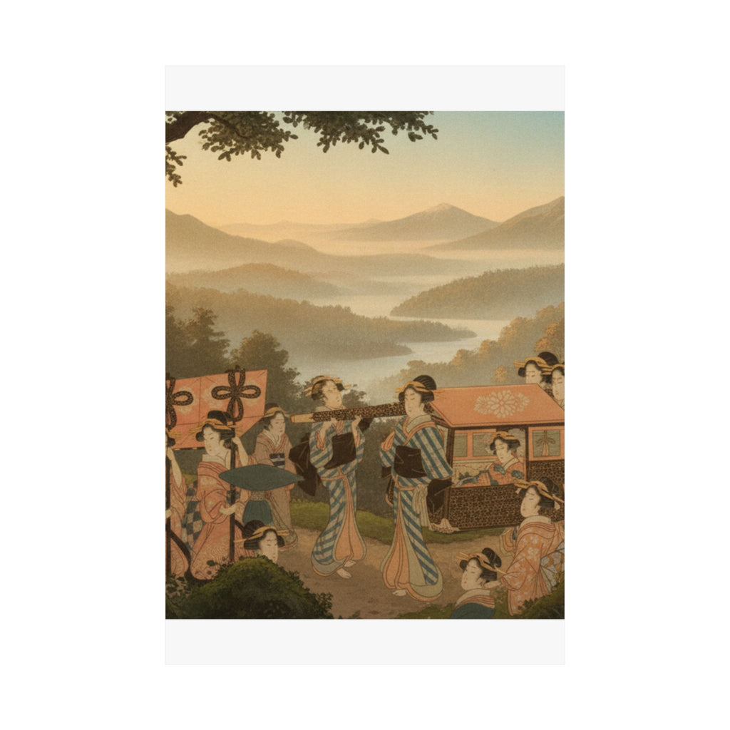 Scenic Nature — Promenade Of Famous Beauty Escorted By Many Female Attendants — Matte Poster