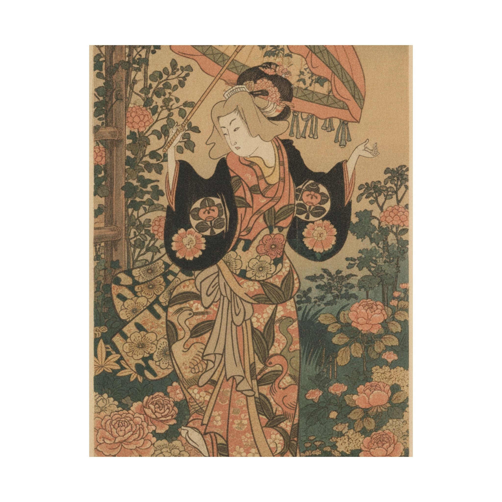 Glitch Culture — The Actor Ichimura Uzaemon Viii 1699–1762 As A Woman With Parasol — Matte Poster