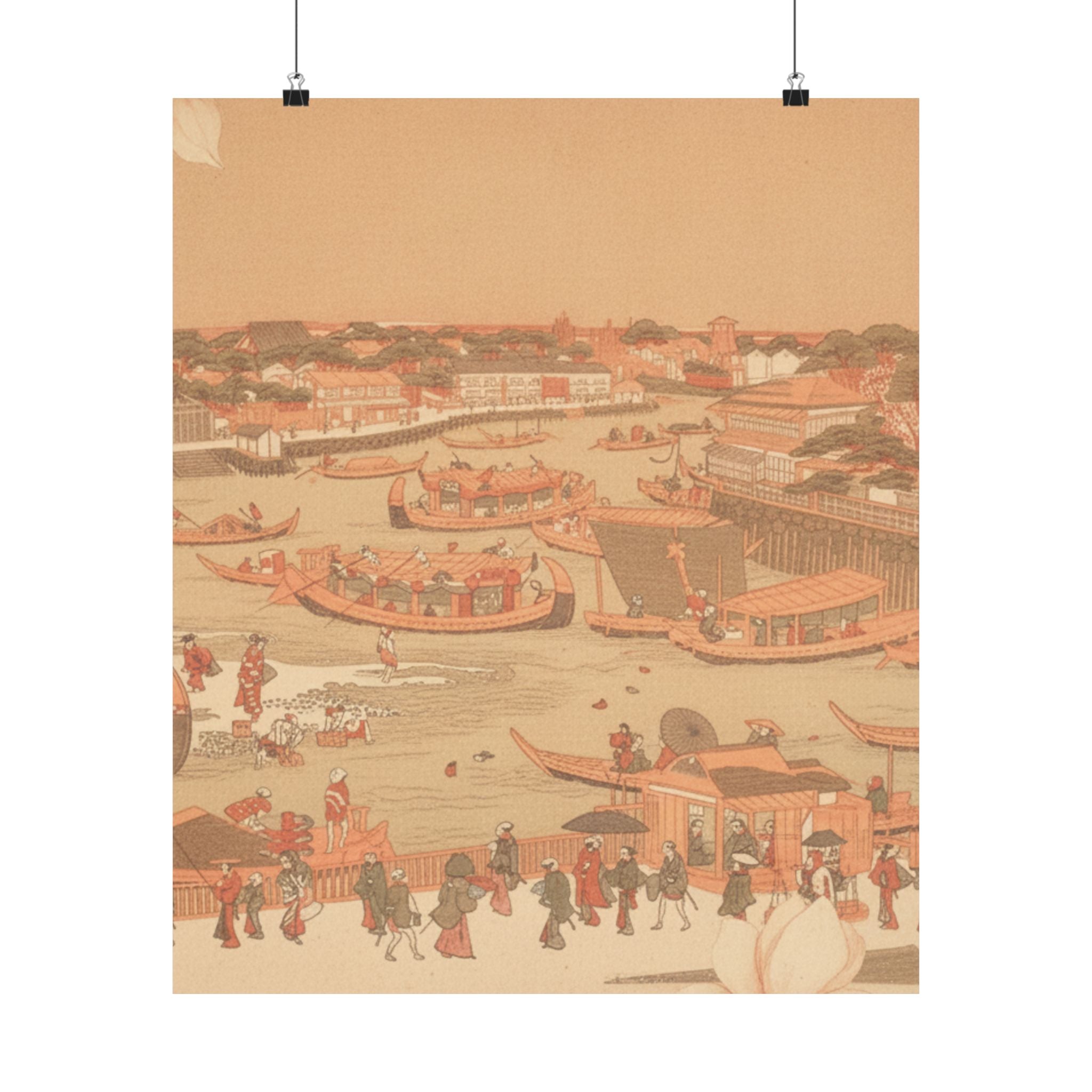 Southern Sunset — New Great Bridge At Naka Zu In Edo — Matte Poster