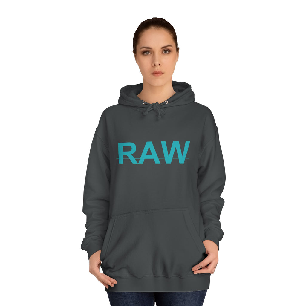 RAW Teal Capital Letter Minimalist Statement Hoodie
