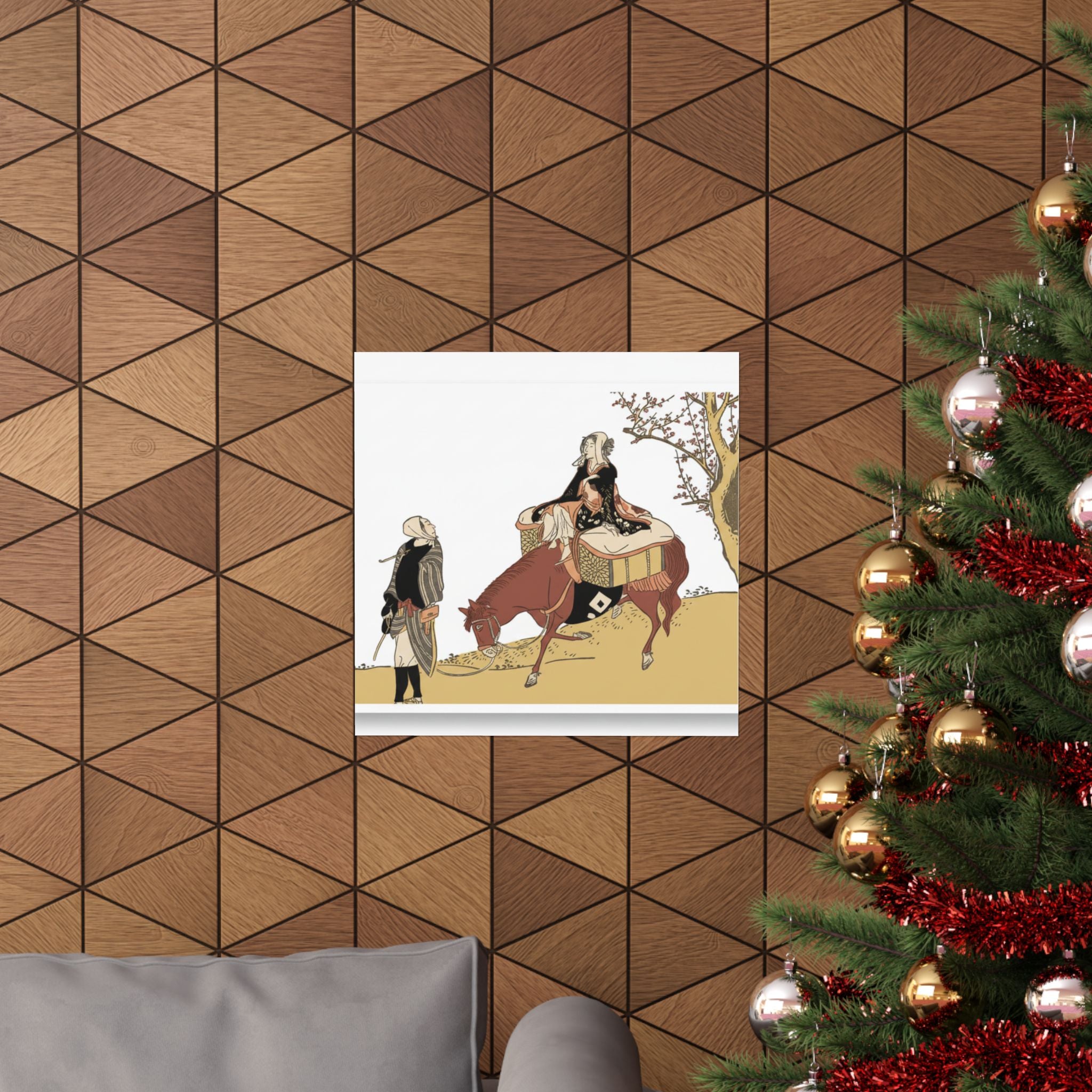 Ecommerce Main — Version Of Legend Of Michizane: Woman Riding Ox Which A Man Is Leading — Matte Poster