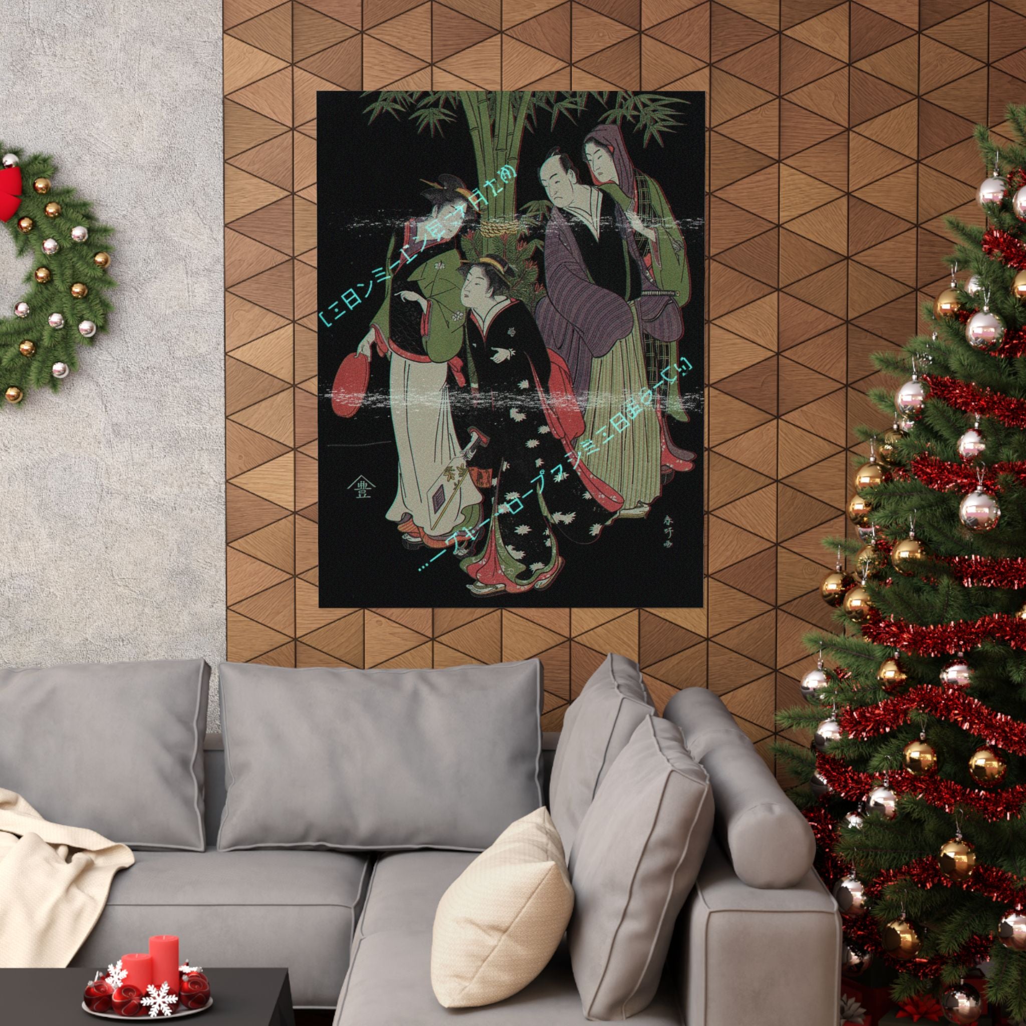 Glitch Culture — Kabuki Actors Segawa Kikunojō Iii And Ichikawa Monnosuke Ii And Two Courtesans C — Matte Poster