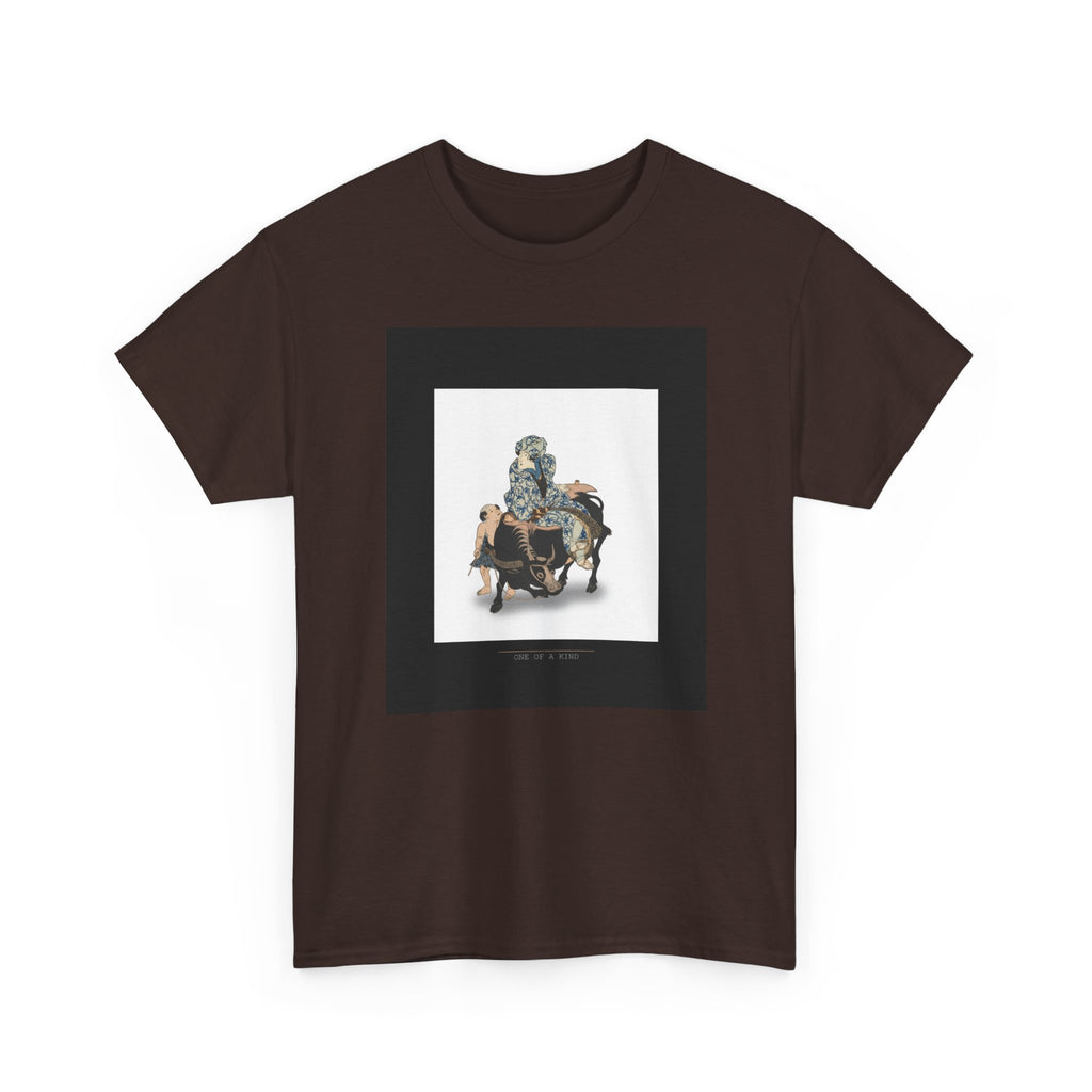 CITY NEVER SLEEPS | Roshungi (Chinese, Lu Zhunyi) As A Woman With A Pipe Riding On A Buffalo Graphic Tee — Graphic Tee