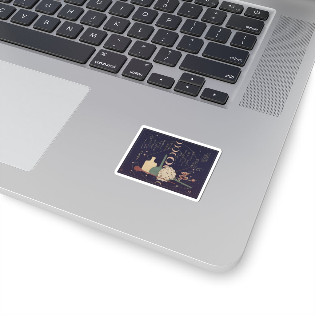 Celestial — Glass-Wares With Plum Blossoms — Kiss-Cut Sticker