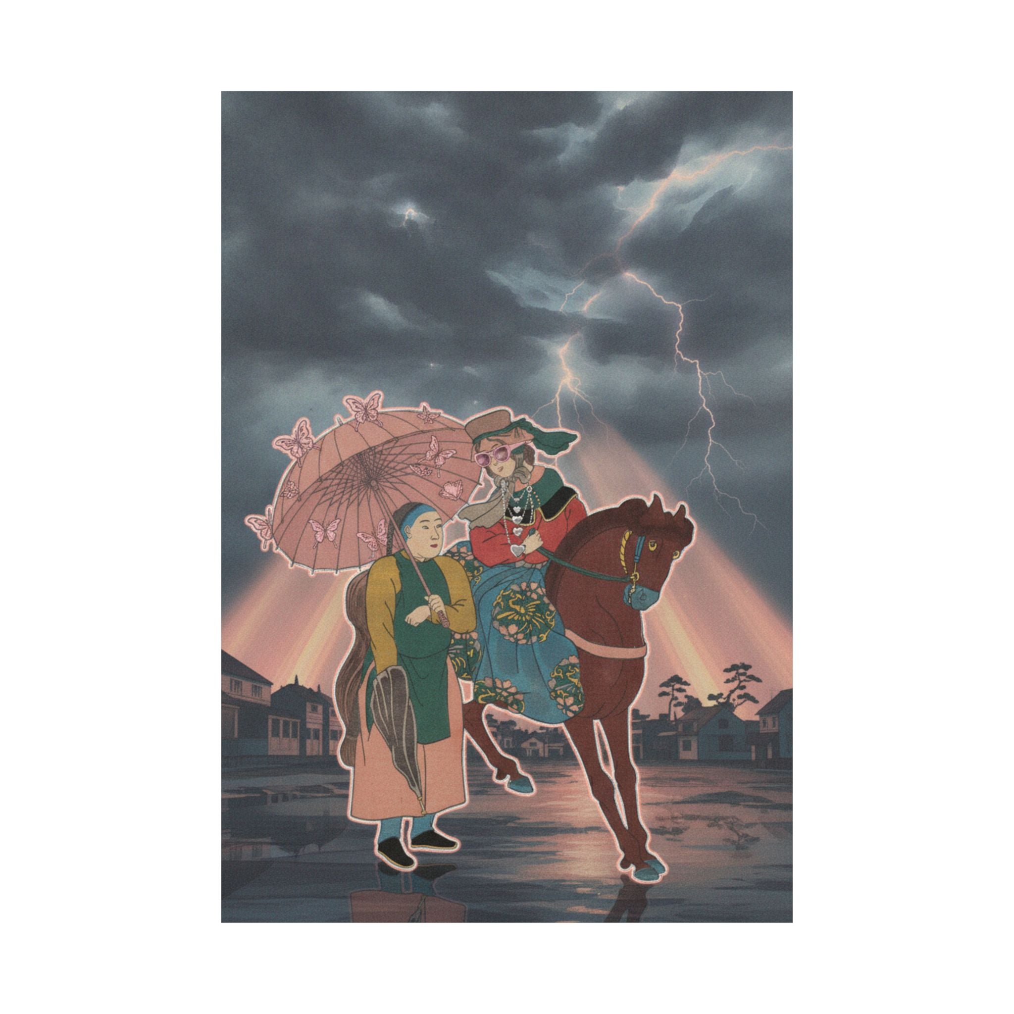 Dramatic Storm — An English Woman With A Chinese Servant In The Foreign District, From The Series — Matte Poster