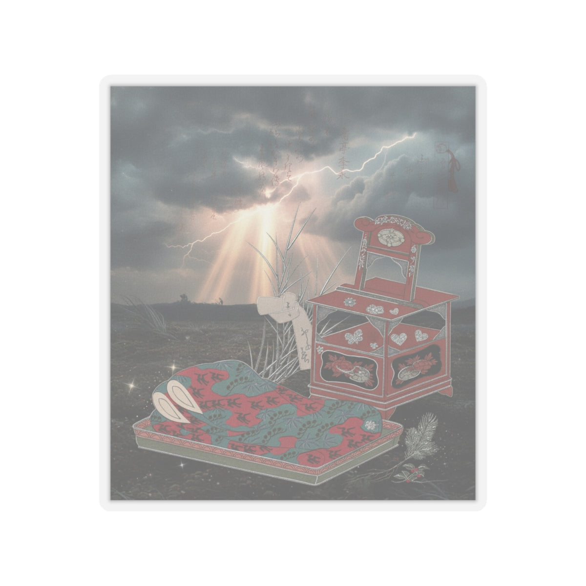 Dramatic Storm — Cabinet For The Toilet And Bed-Clothes — Kiss-Cut Sticker