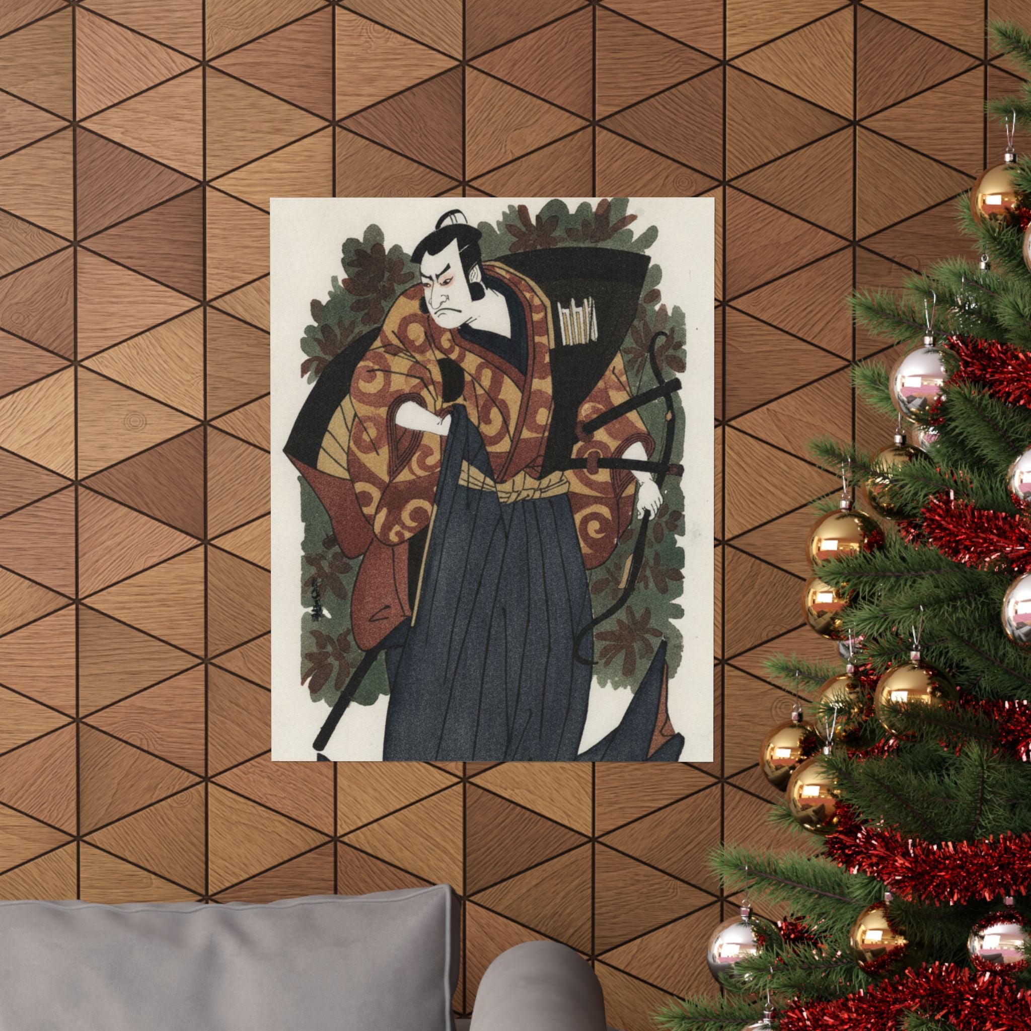 Watercolor — The First Nakamura Nakazo As A Man Of High Rank Attired In Naga-Bakama — Matte Poster