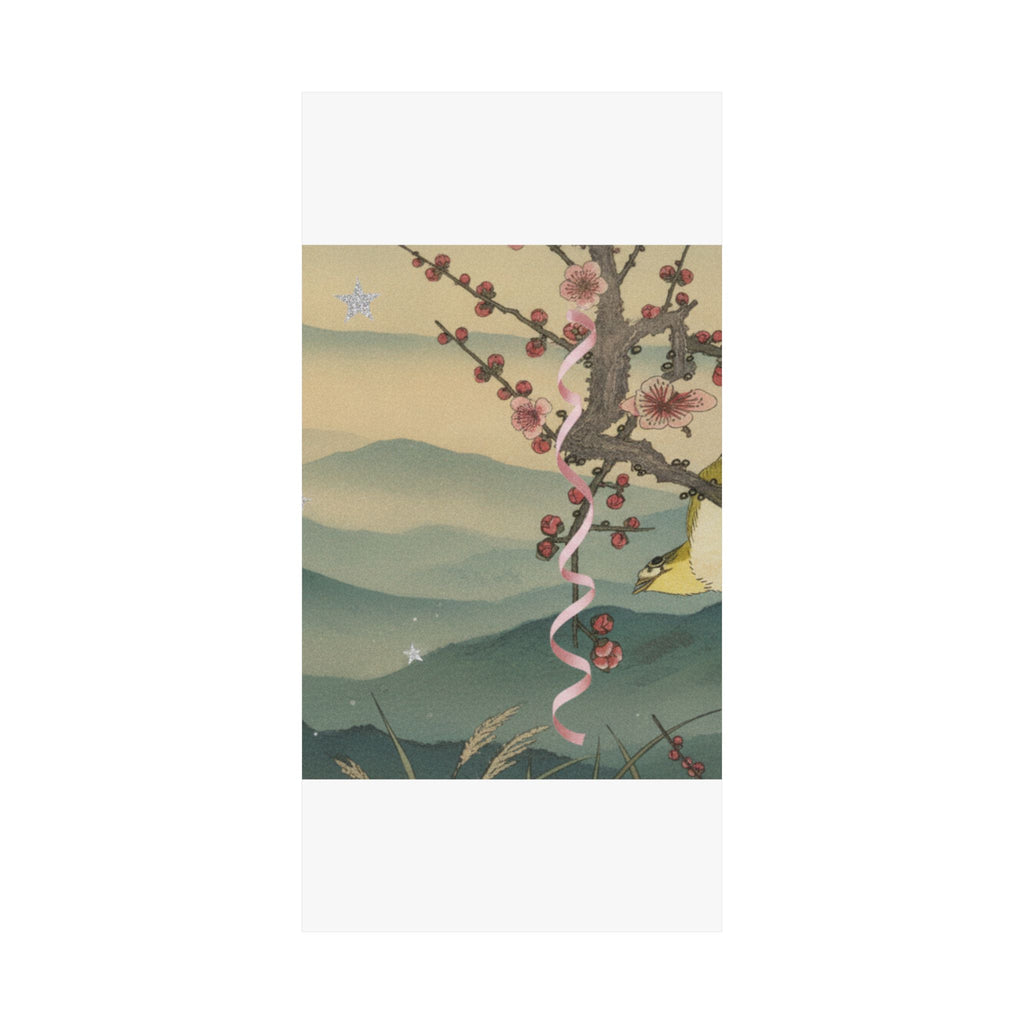 Scenic Nature — Bush Warbler On A Plum Branch (Ume Ni Uguisu) — Matte Poster