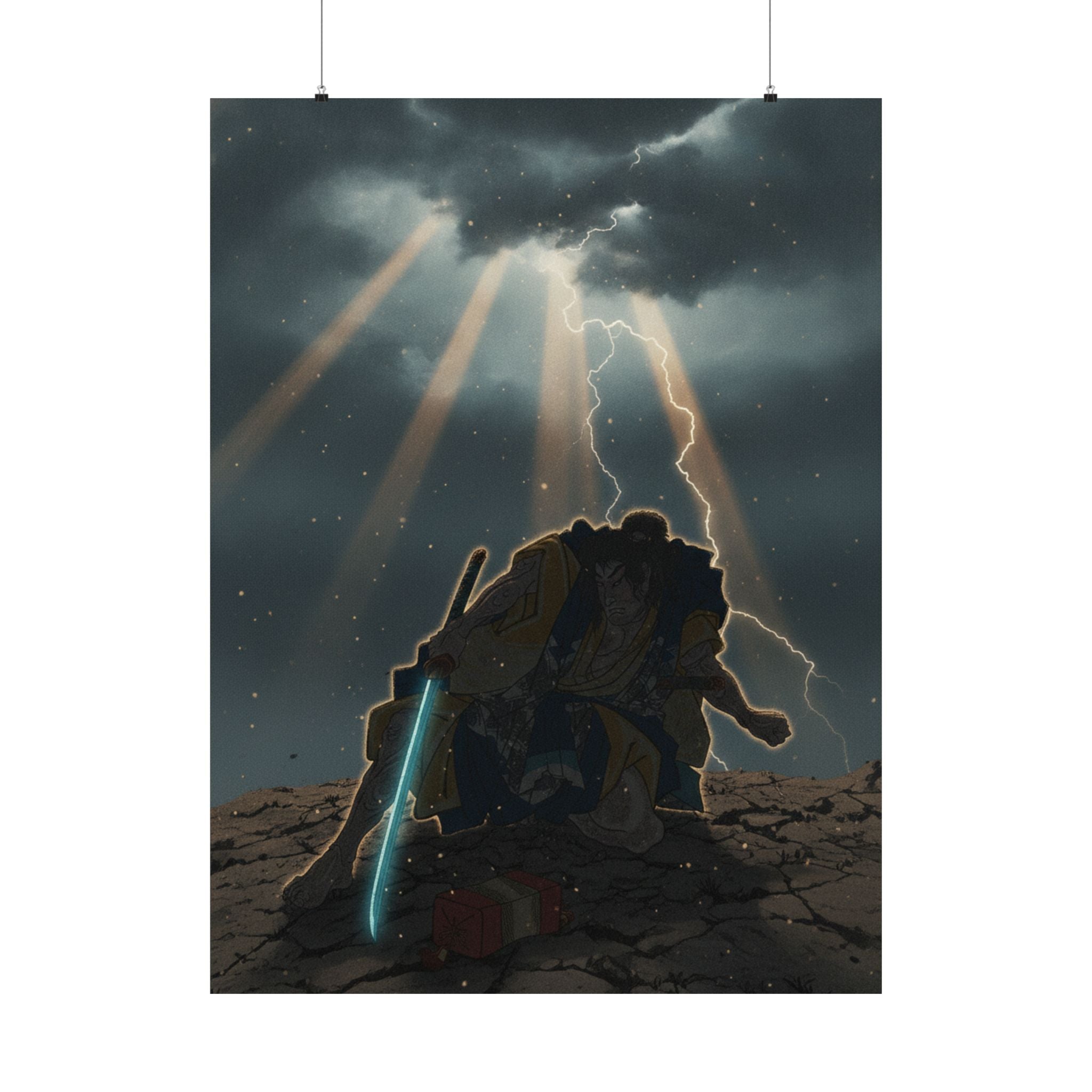 Dramatic Storm — “‘A Molted Cicada Shell’ (Utsusemi): Soga Gorō Tokimune,” From The Series Scenes — Matte Poster