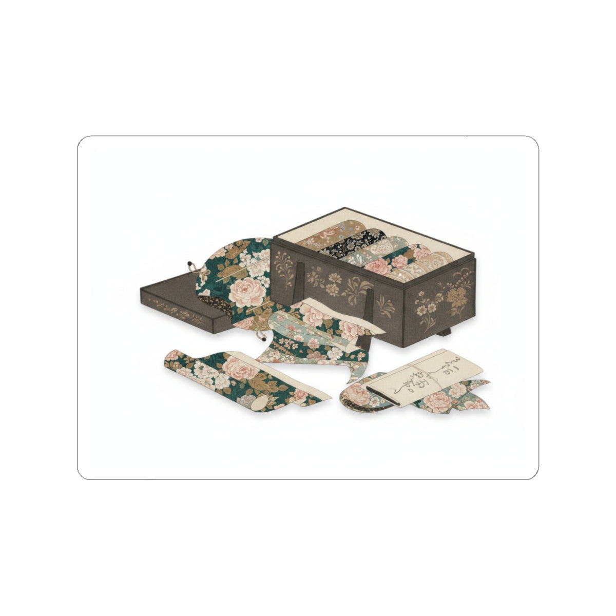 Ecommerce Main — Box With Draperies — Kiss-Cut Sticker