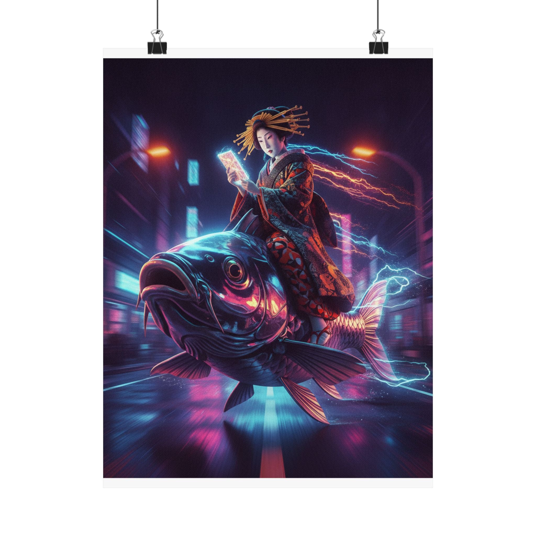 Fast Furious — Courtesan Seated On A Carp — Matte Poster