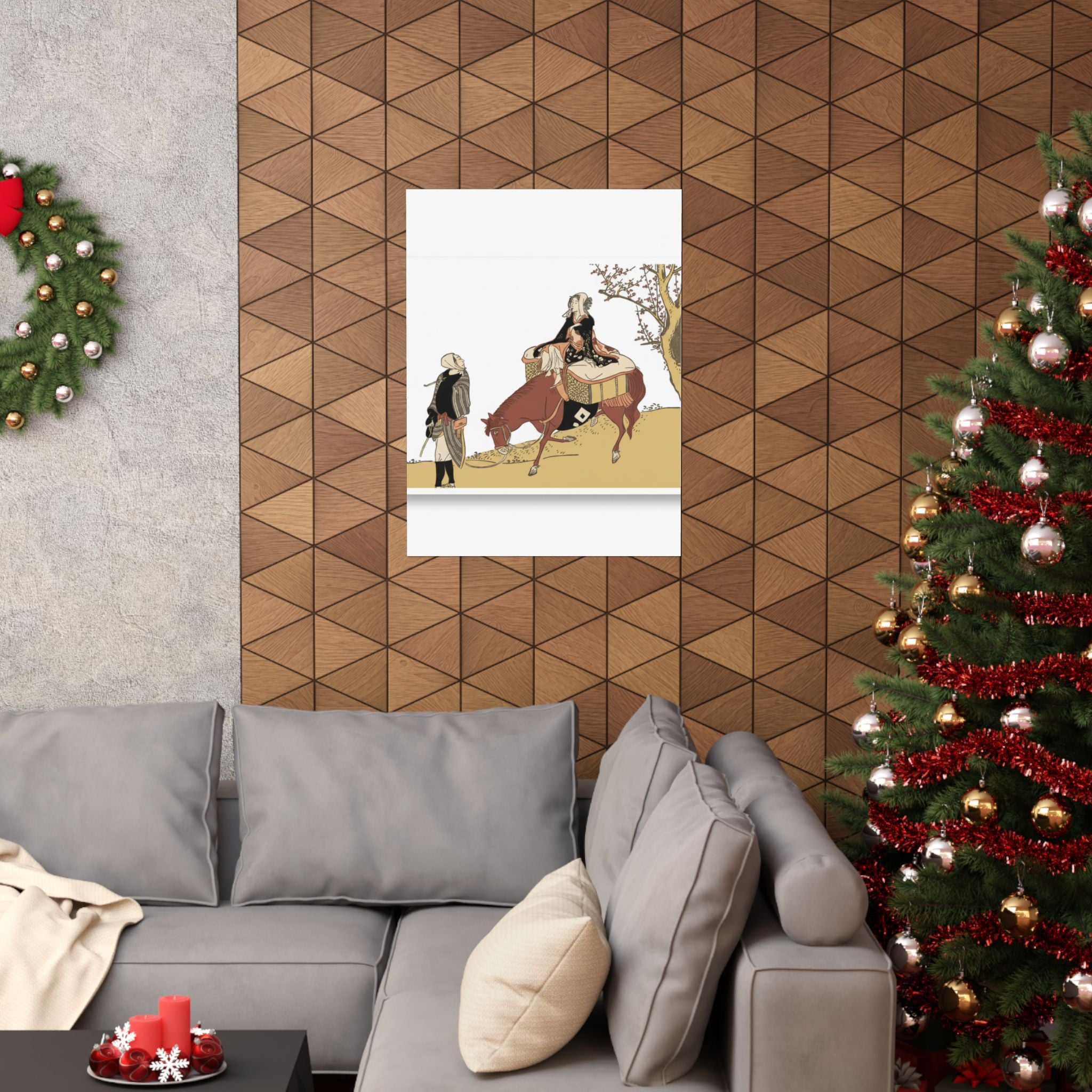 Ecommerce Main — Version Of Legend Of Michizane: Woman Riding Ox Which A Man Is Leading — Matte Poster