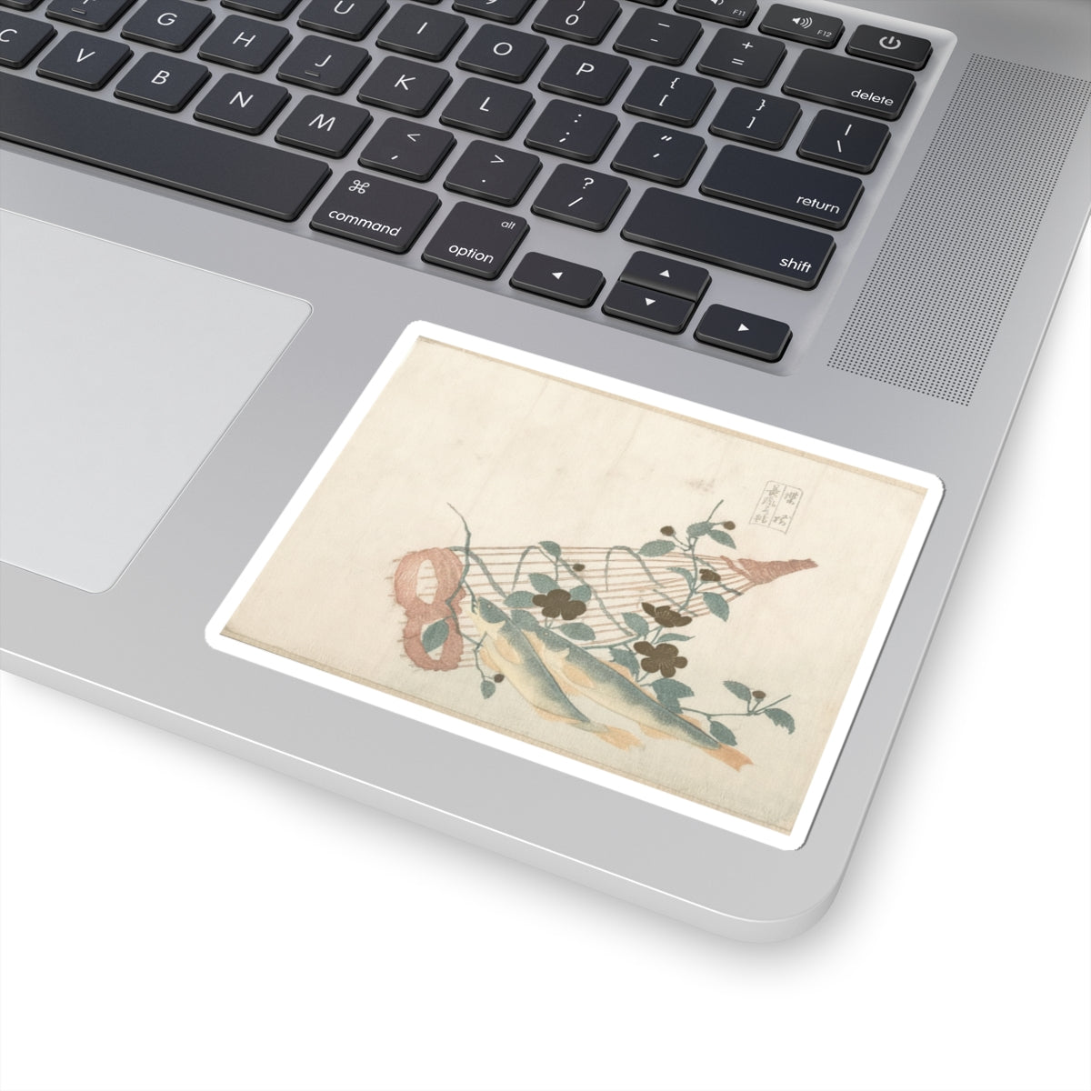 Botanical — Sweet Fishes Of The Nagara River, With Baskets And Flowers — Kiss-Cut Sticker