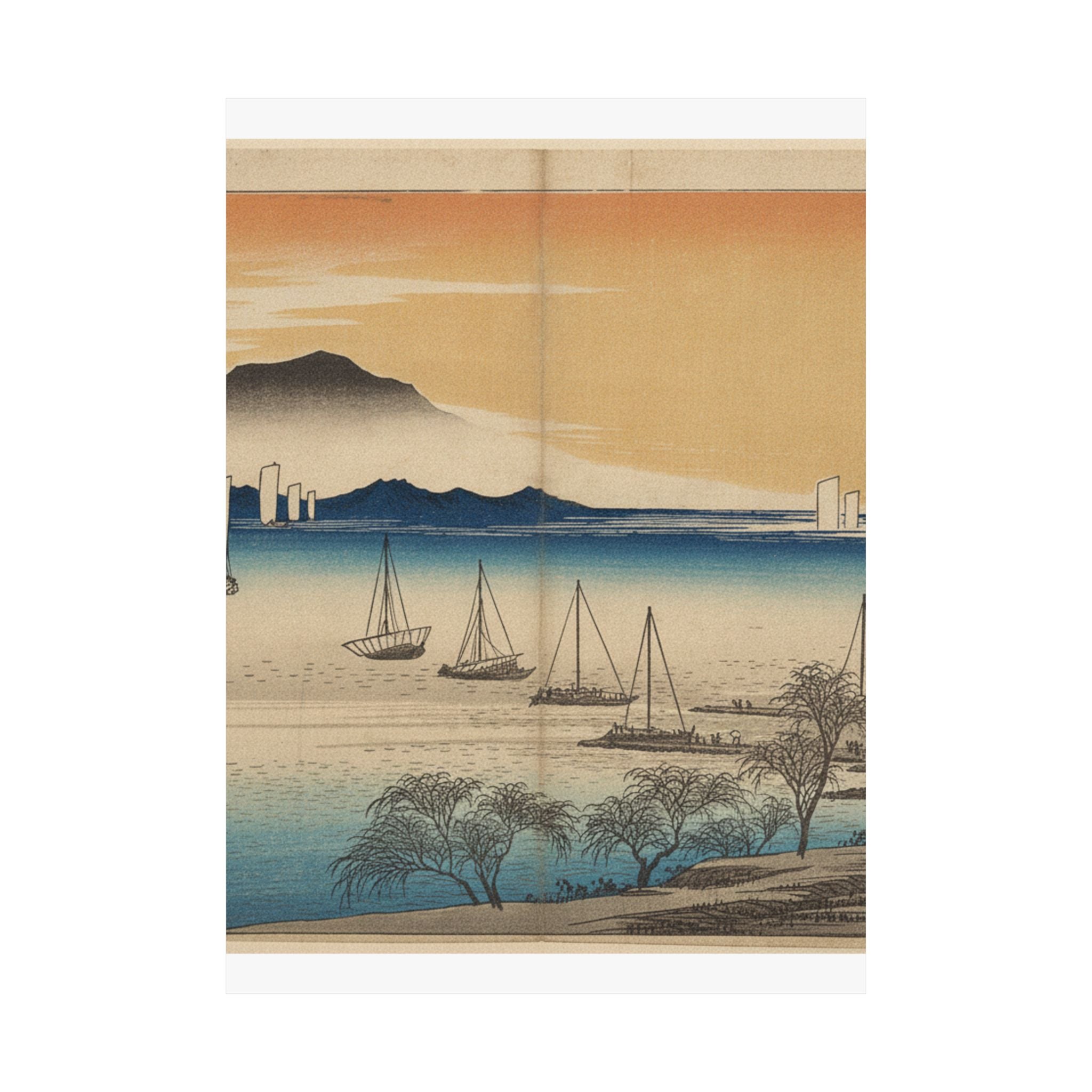 Affirmation — Sailing Boats Returning To Yabase, Lake Biwa — Matte Poster