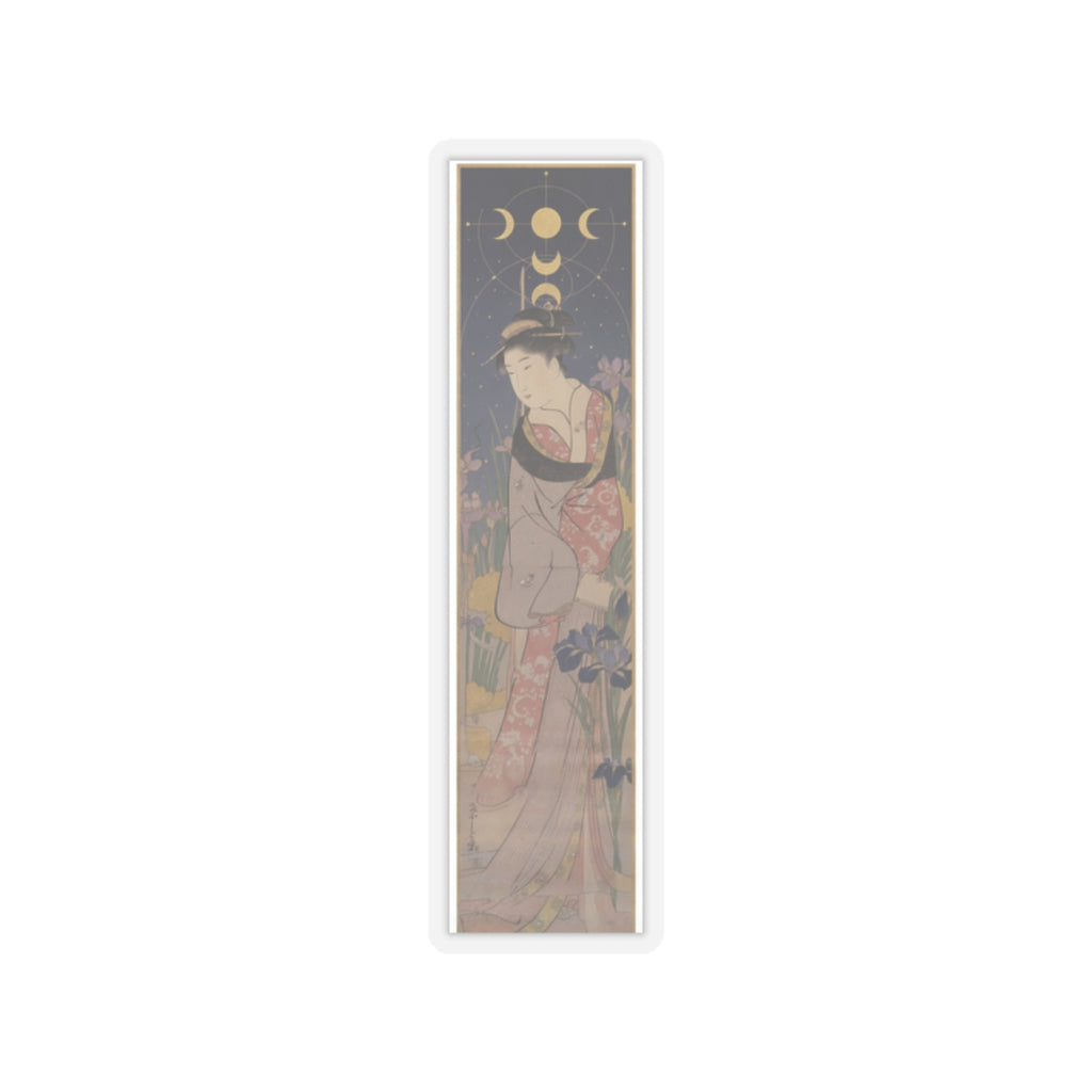 Celestial — Young Lady And Iris Garden — Kiss-Cut Sticker