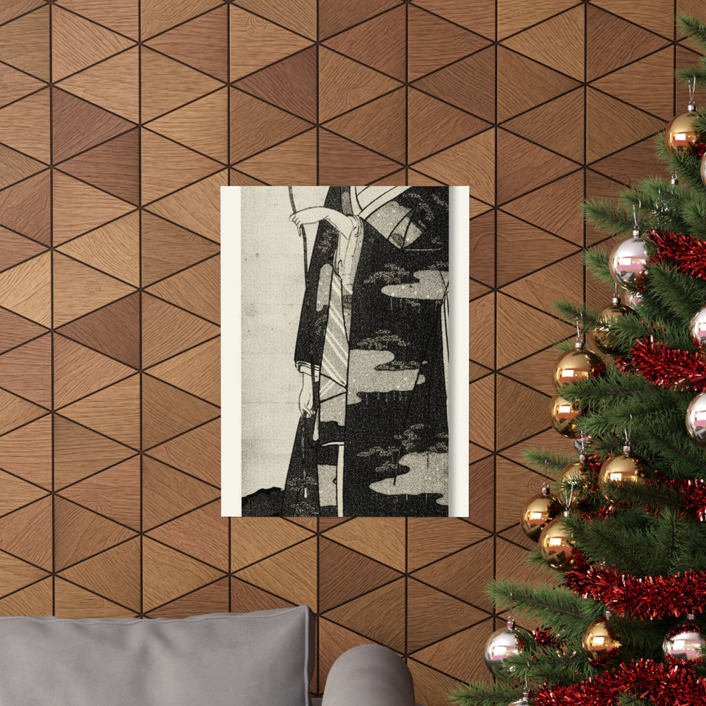 Ecommerce Main — A Woman Playing With A Monkey Which Has Climbed A Tree — Matte Poster
