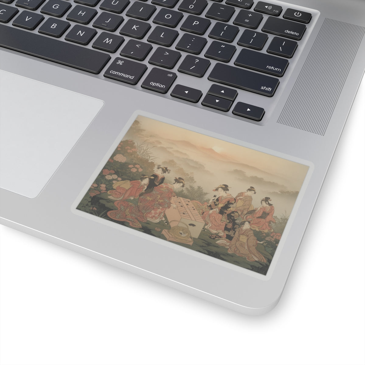 Scenic Nature — Two Young Women Playing A Game Of Sugoroku — Kiss-Cut Sticker