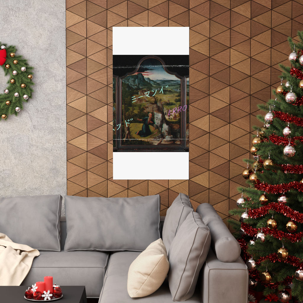 Glitched Renaissance Triptych Vaporwave ERROR Matte Poster