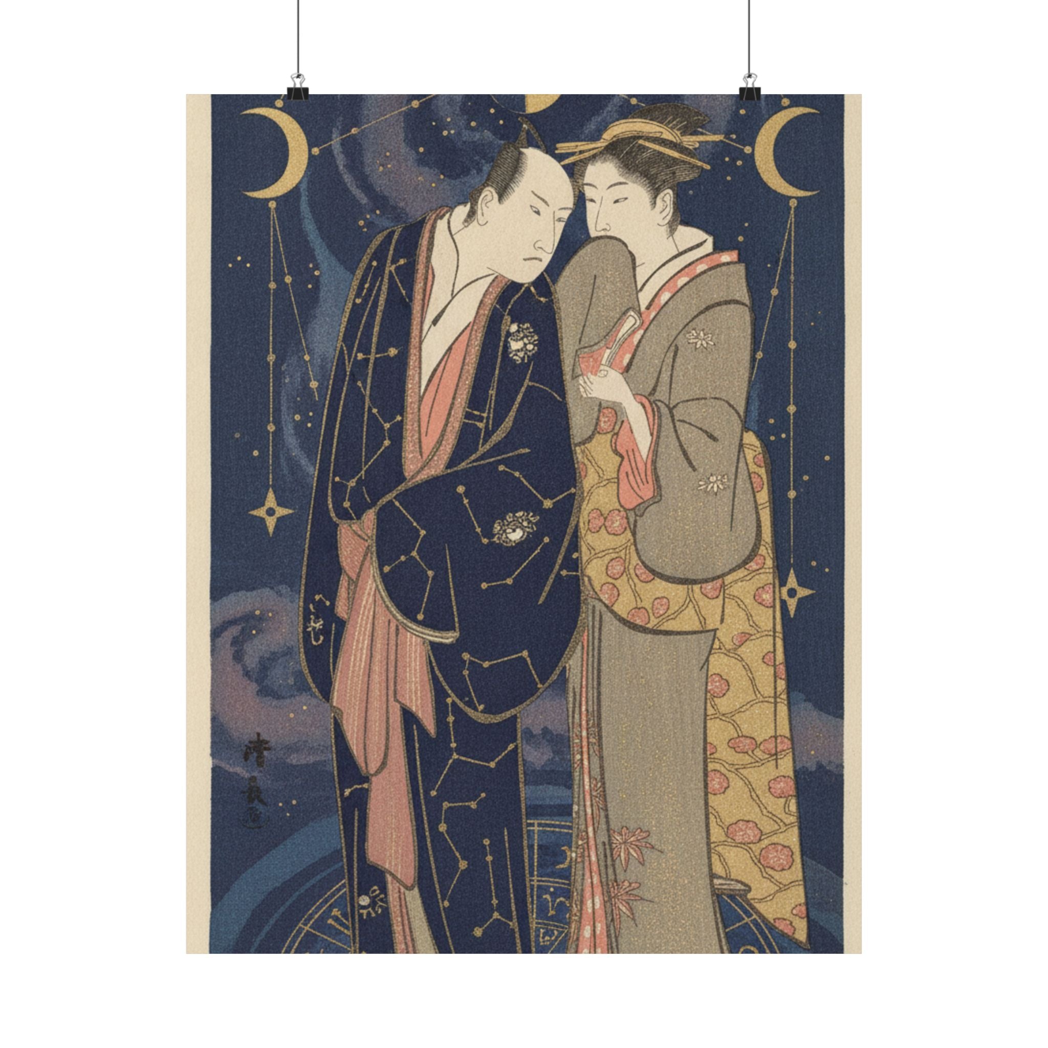 Celestial — Ichikawa Yaozo Iii With A Lady — Matte Poster