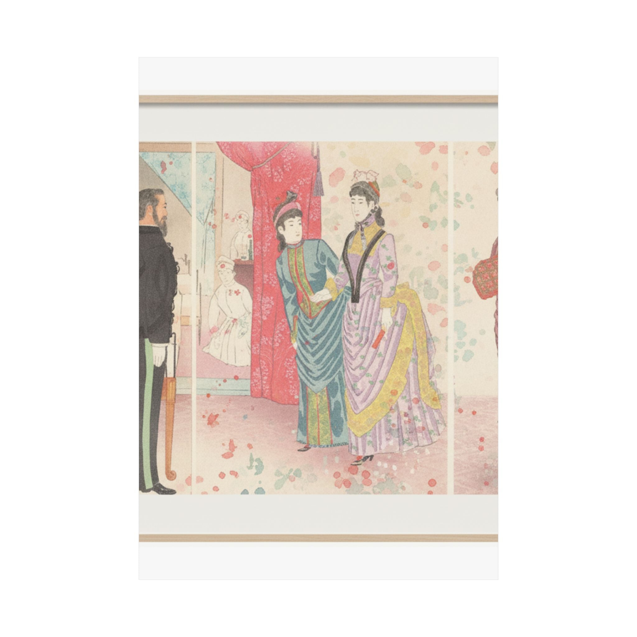 Watercolor — Illustration Of The Empress Visiting A Field Hospital [In Hiroshima] (Yasen Byōi — Matte Poster