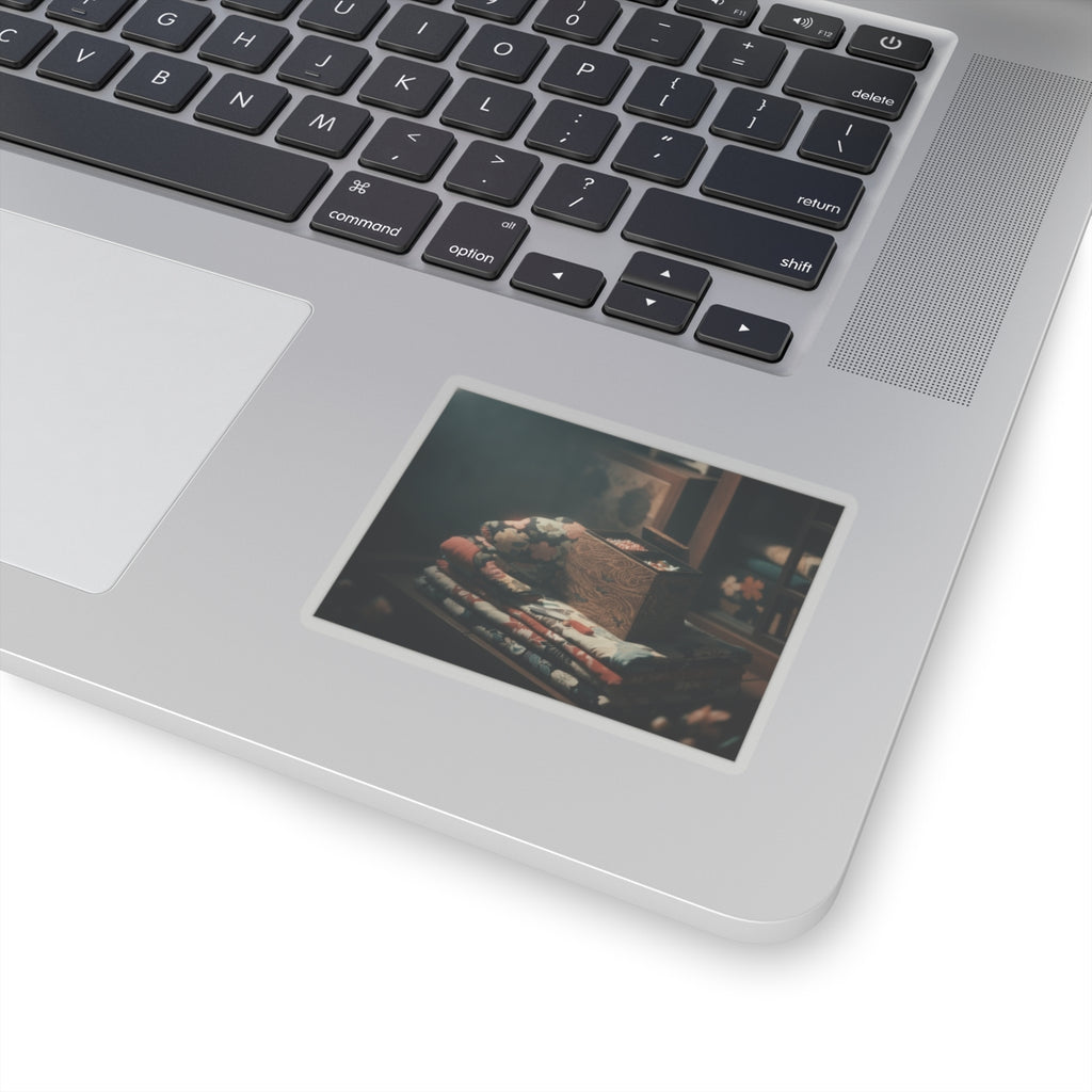 Cinematic — Lady'S Work-Box And Bed Clothing — Kiss-Cut Sticker