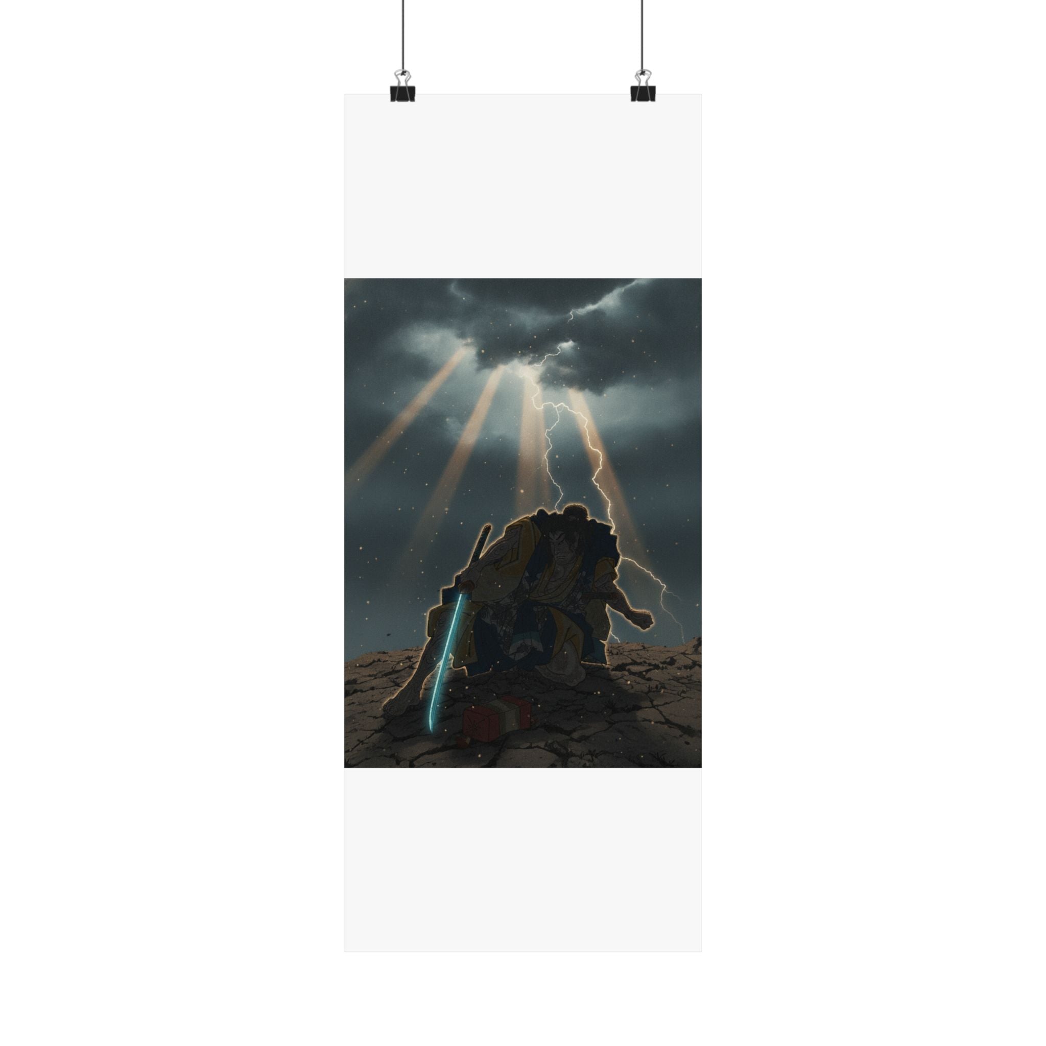 Dramatic Storm — “‘A Molted Cicada Shell’ (Utsusemi): Soga Gorō Tokimune,” From The Series Scenes — Matte Poster
