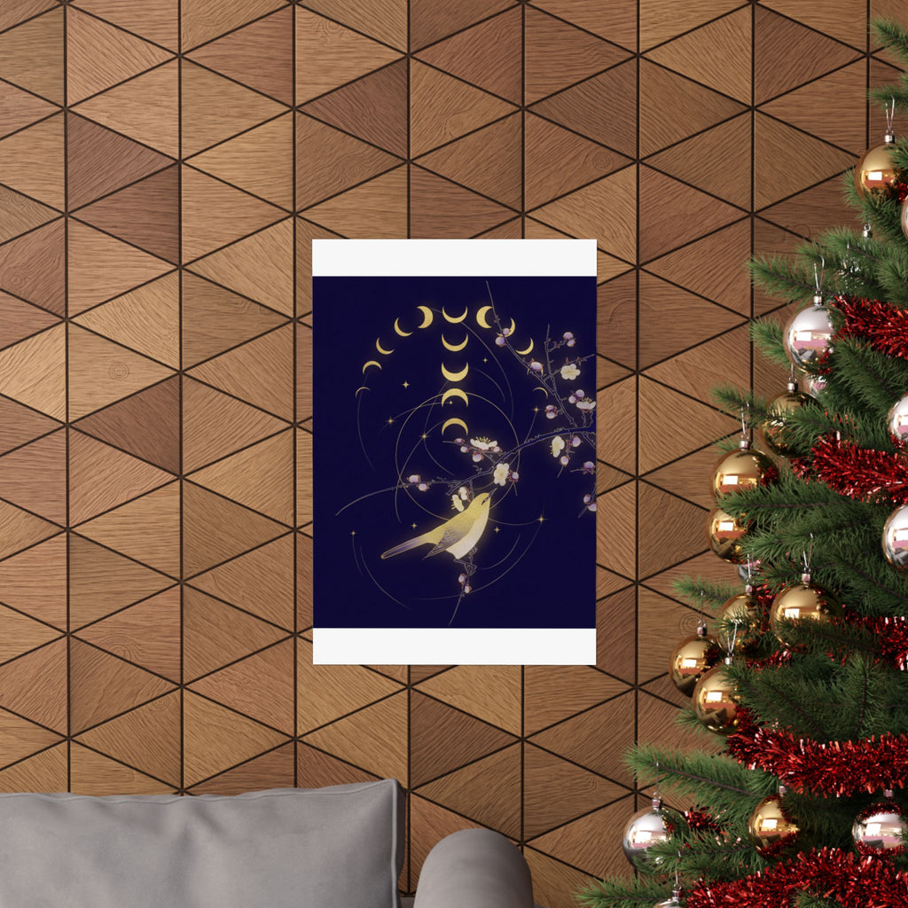Celestial — New Moon; Nightingale On A Plum Branch — Matte Poster