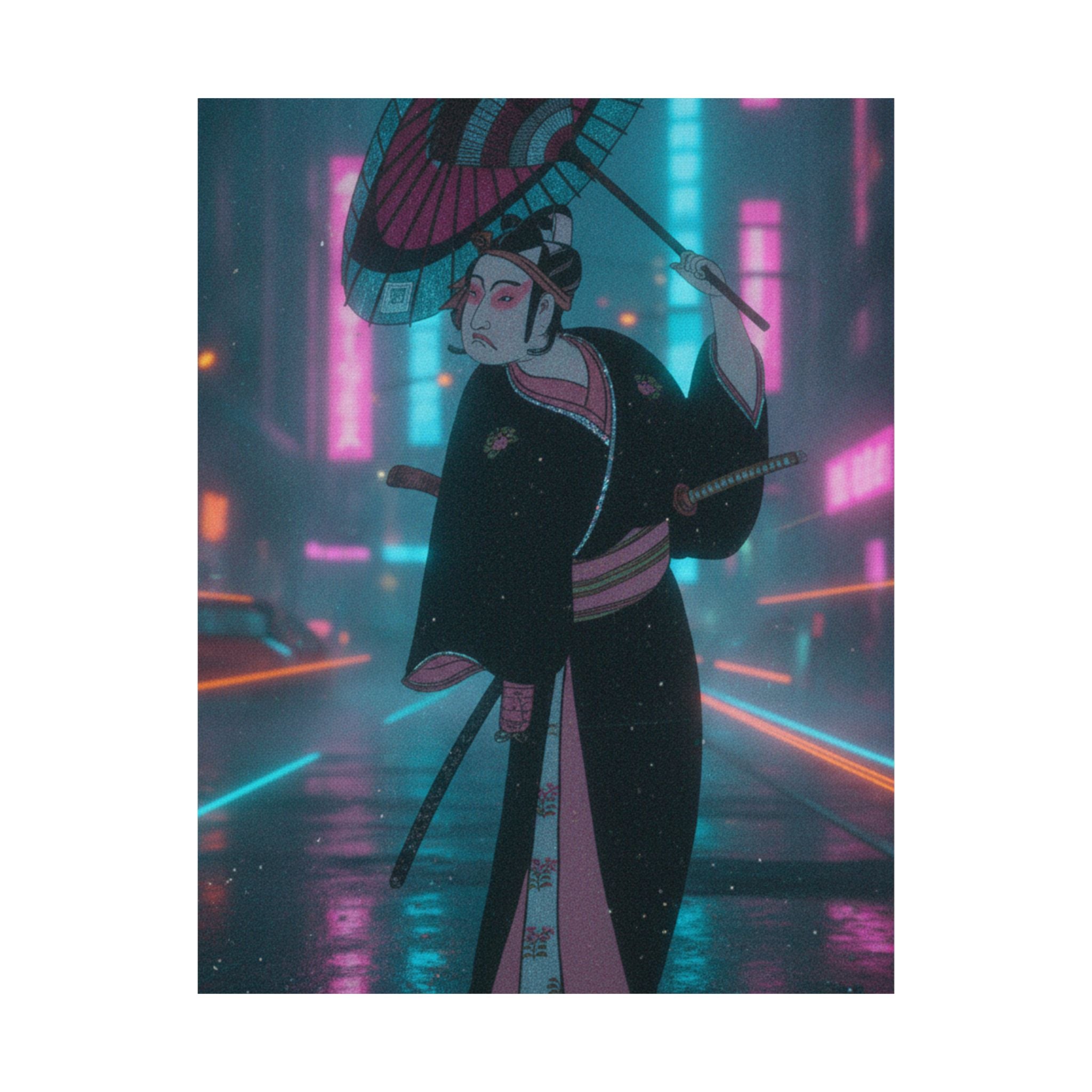Neon Noir — The Third Ichikawa Yaozo In The Role Of The Otokodate Sukeroku — Matte Poster