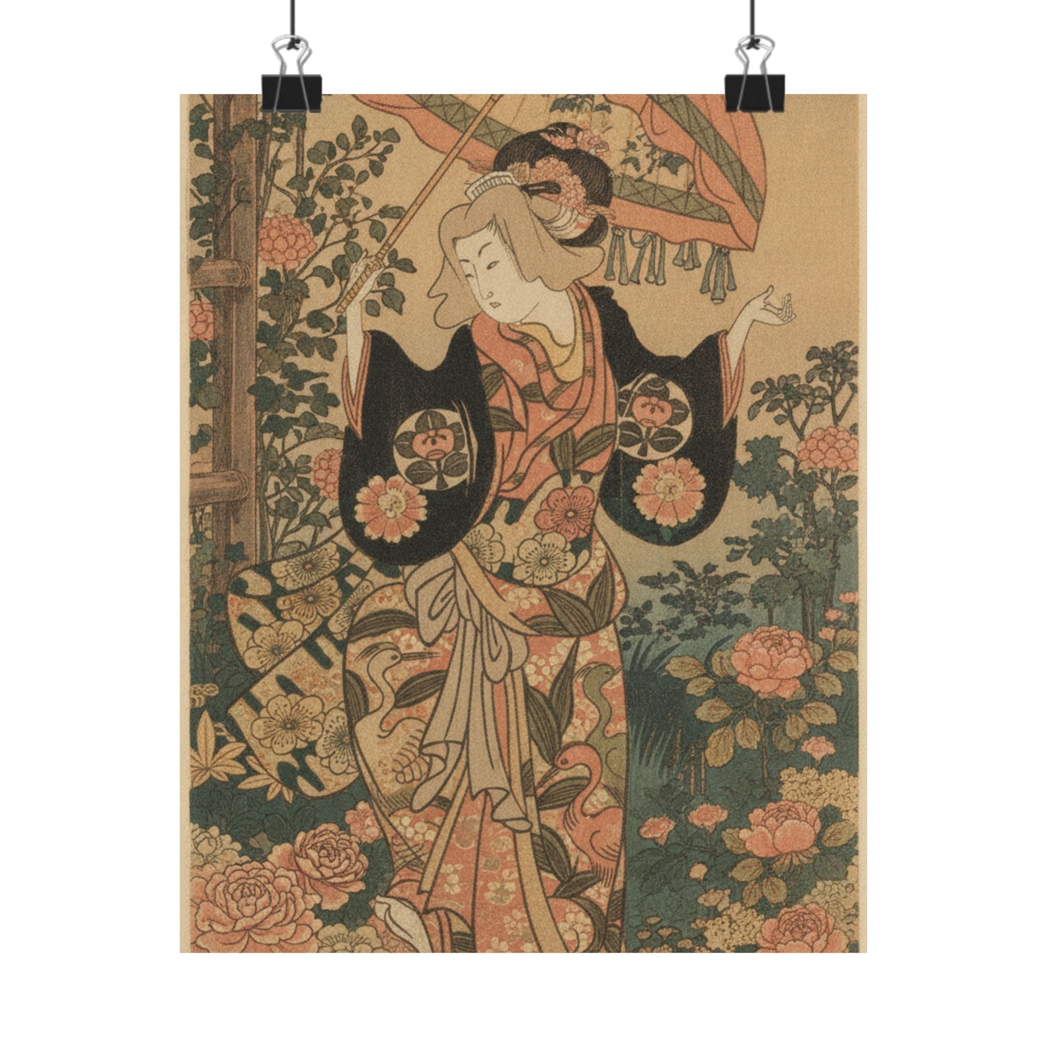 Glitch Culture — The Actor Ichimura Uzaemon Viii 1699–1762 As A Woman With Parasol — Matte Poster