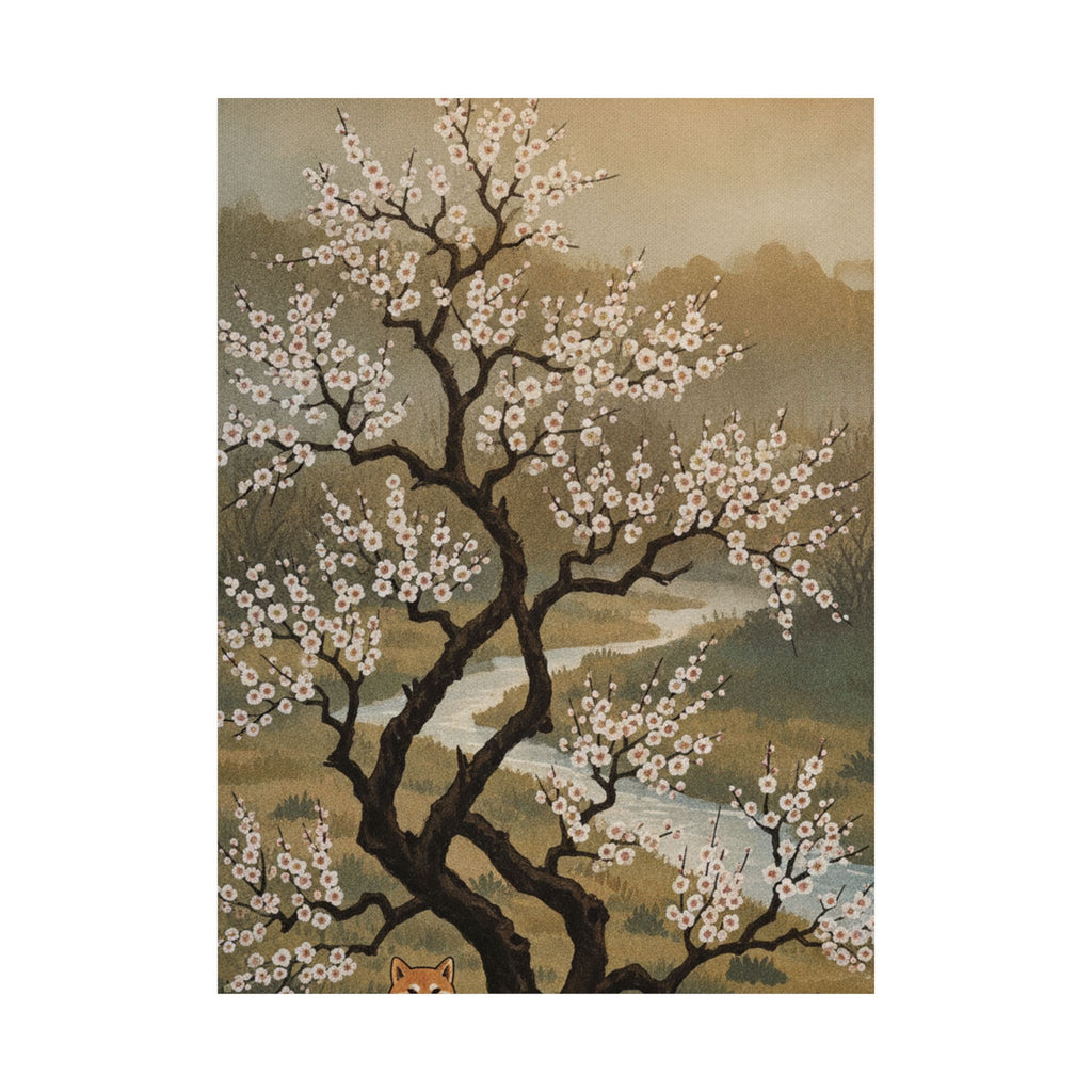 Scenic Nature — Plum Tree In Blossom — Matte Poster