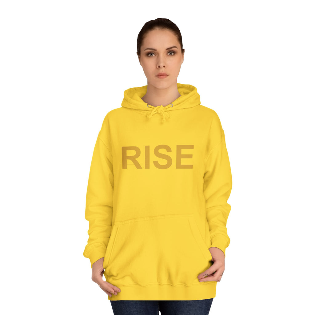 RISE Gold Block Letter Minimal Typography Hoodie