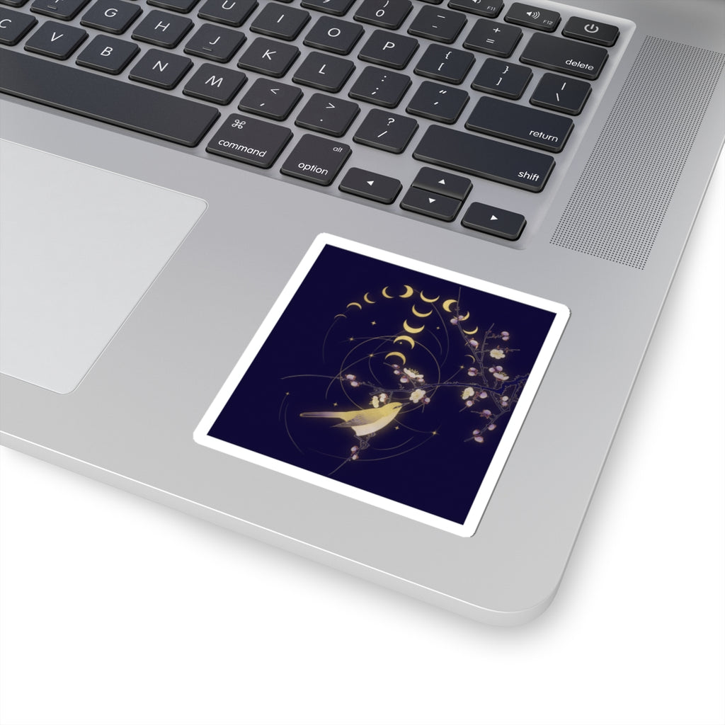 Celestial — New Moon; Nightingale On A Plum Branch — Kiss-Cut Sticker