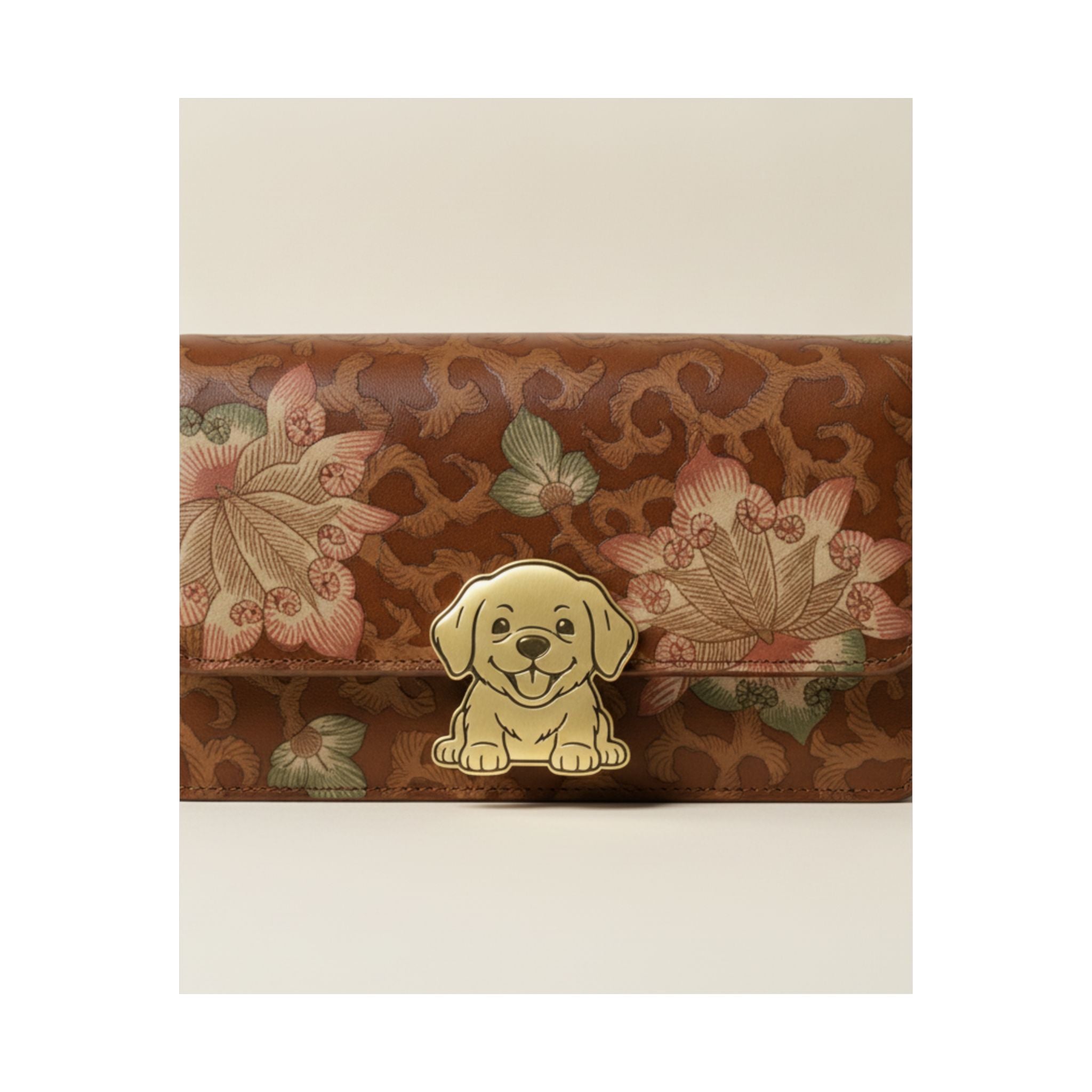 Product Marketing — Leather Purse With A Buckle In The Shape Of A Puppy — Matte Poster