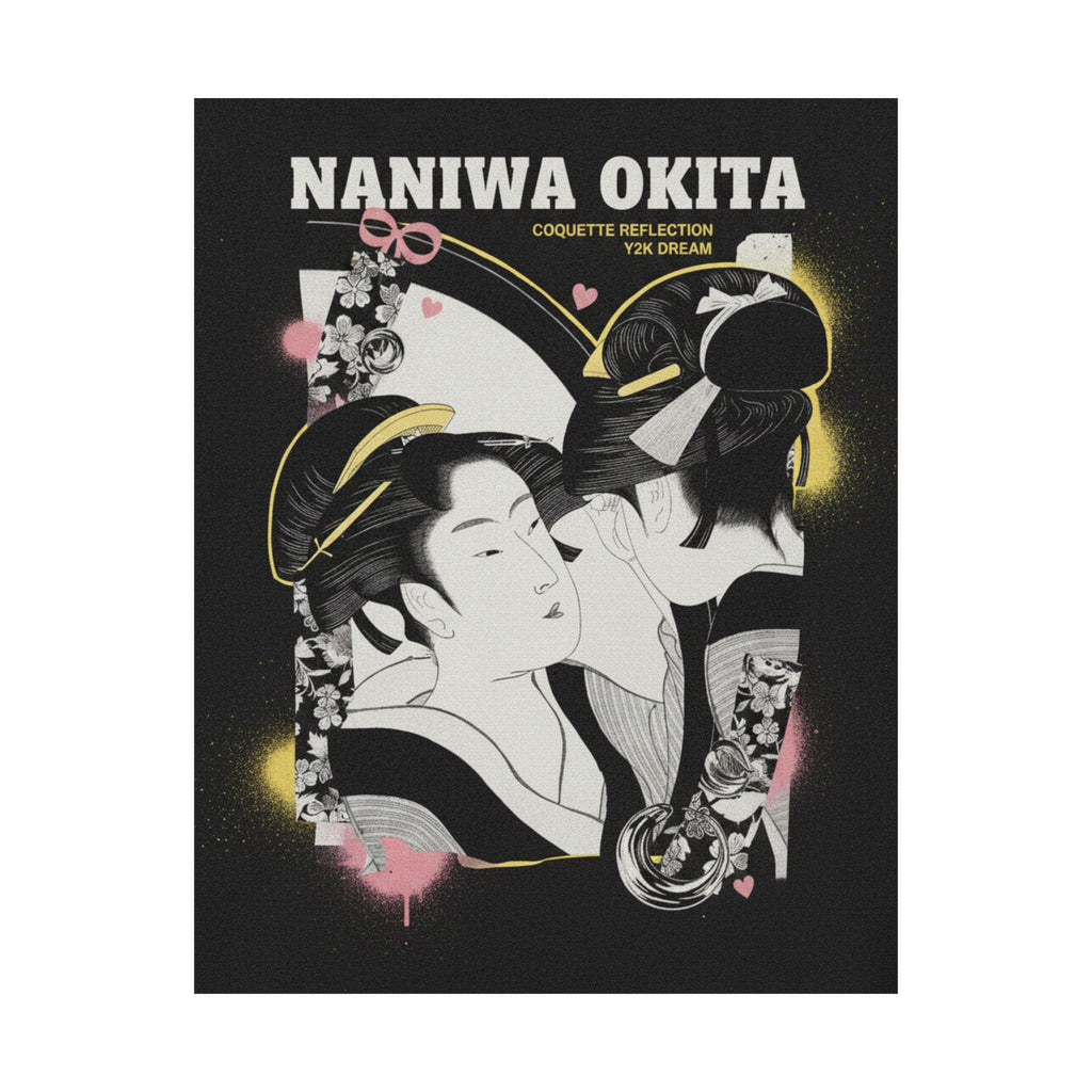 Streetwear Collage — Naniwa Okita Admiring Herself In A Mirror — Matte Poster