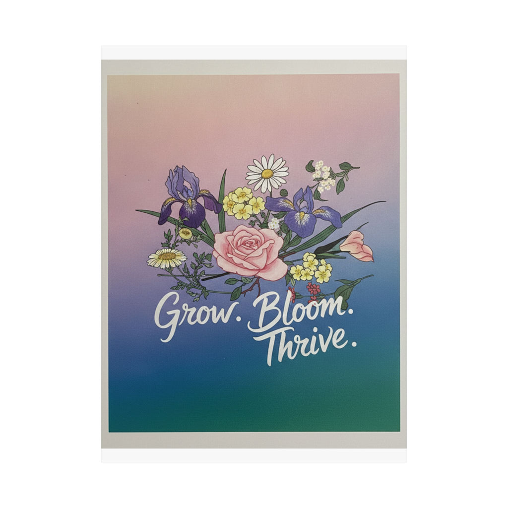 Affirmation — Rose, Iris, Primrose And Daisy — Matte Poster