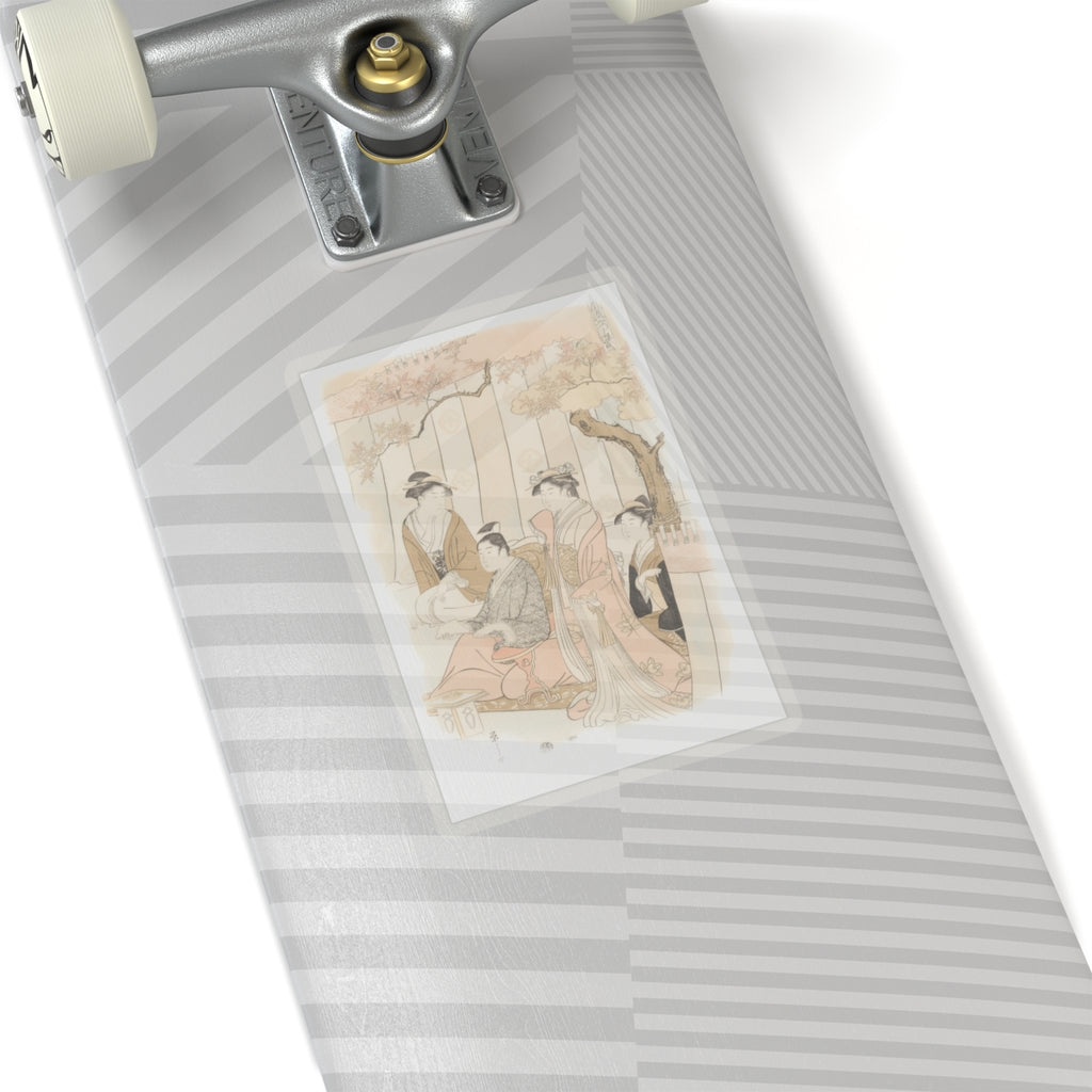 Watercolor — Prince Genji And Three Young Women — Kiss-Cut Sticker
