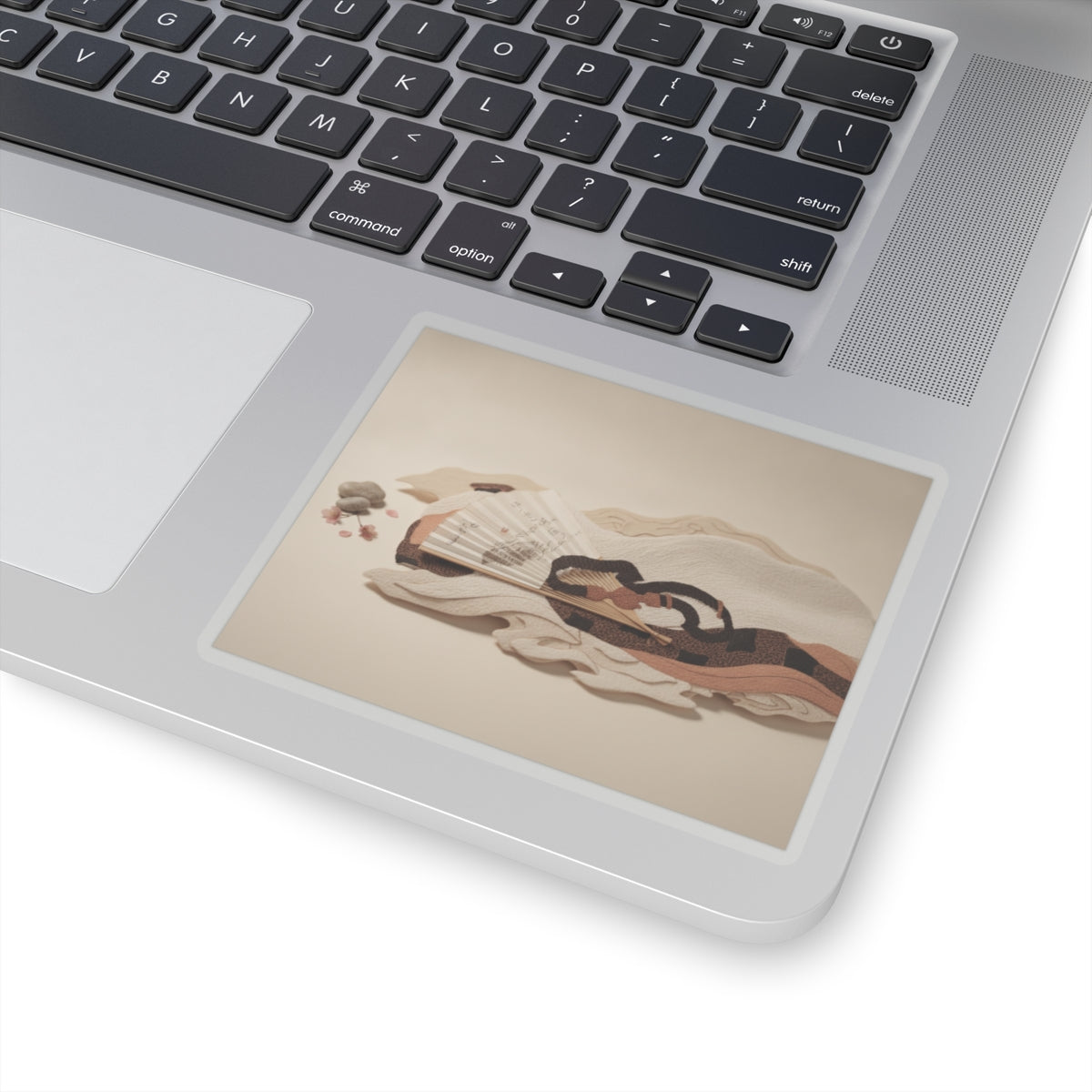 Product Marketing — Belt And Fan On A Piece Of Cloth — Kiss-Cut Sticker