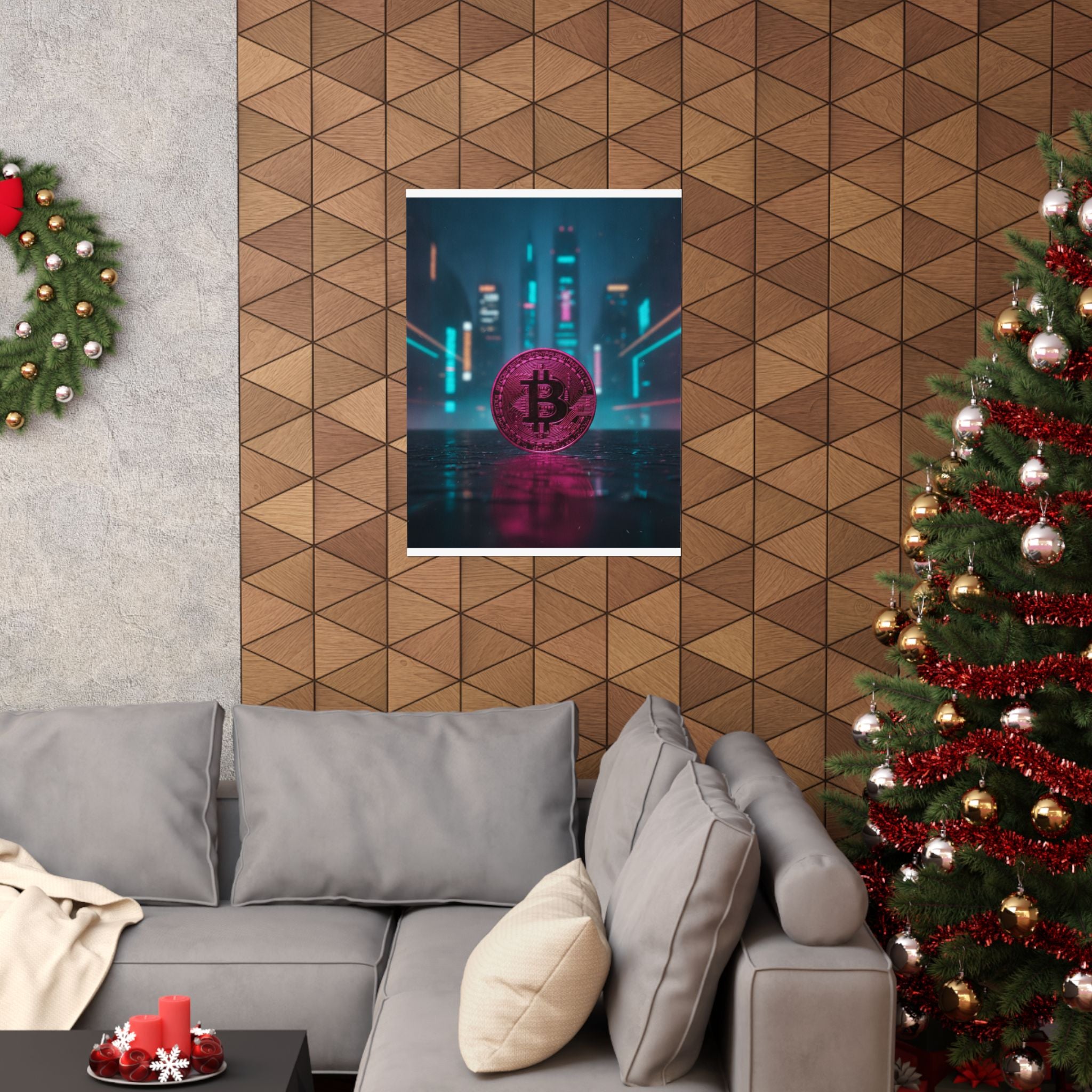 Neon Noir — Coin — Matte Poster