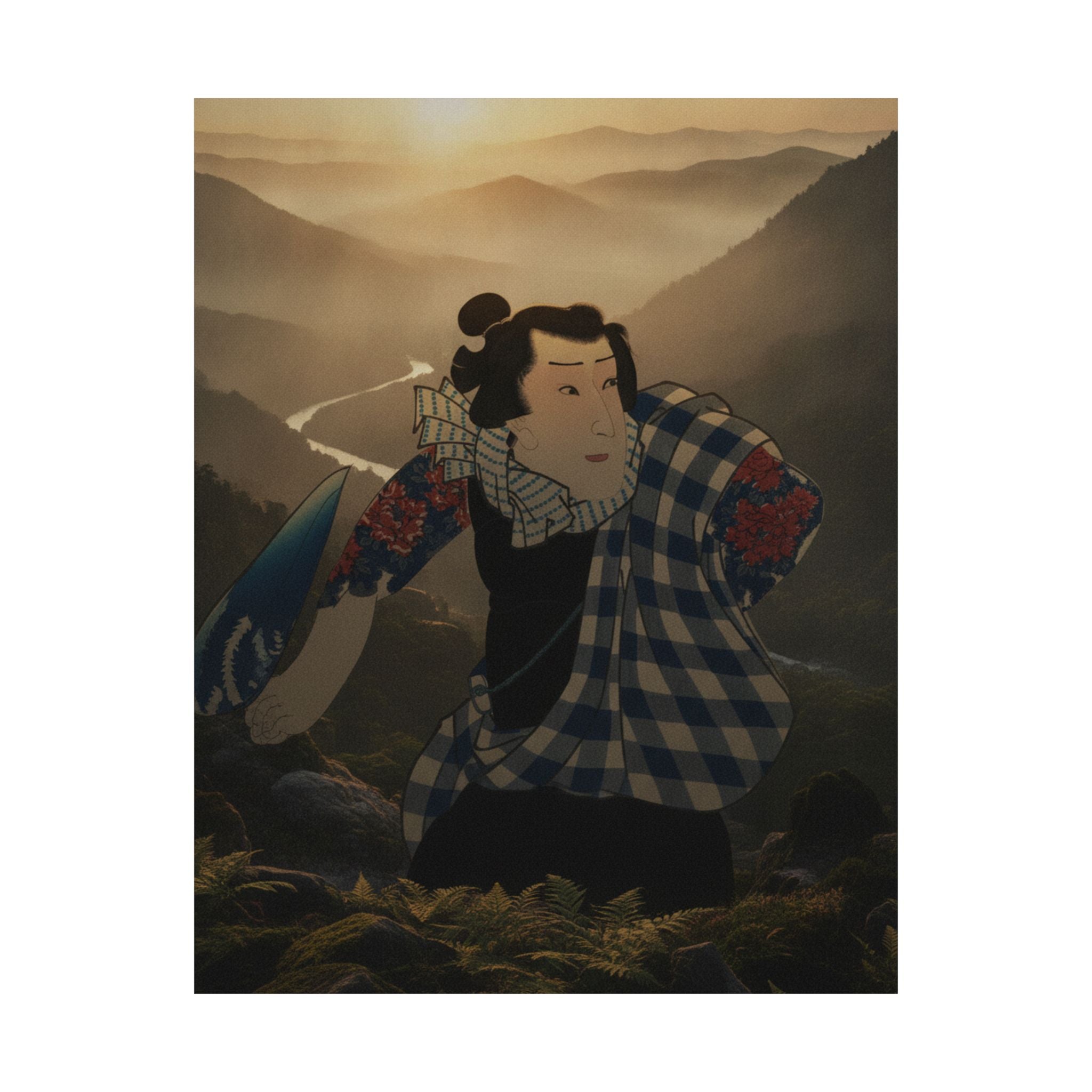 Scenic Nature — Ichimura Takenojō V As Yukanba Kozō Kichiza, From A Modern Water Margin (Kinsei  — Matte Poster