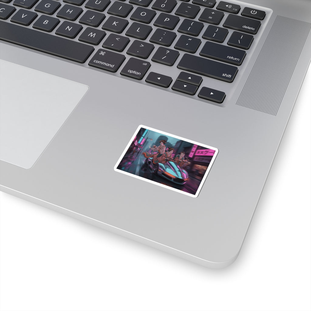 Fast Furious — Two Young Ladies Having Tea Attended By Elderly Servant — Kiss-Cut Sticker