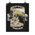 Streetwear Collage — Two Girls On A Veranda Beside A Stream With The Moon — Matte Poster