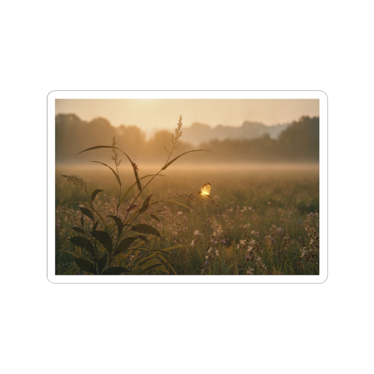 Scenic Nature — Tree Cricket (Matsumushi); Firefly (Hotaru), From The Picture Book Of Crawling C — Kiss-Cut Sticker