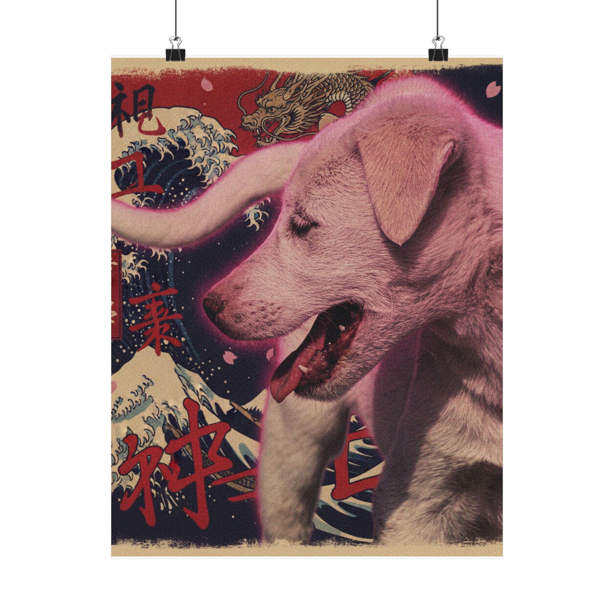 Japanese Street — Dog — Matte Poster