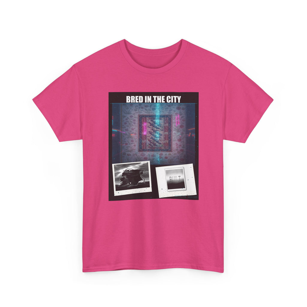 BRED IN THE CITY Neon Glitch Collage Graphic Tee