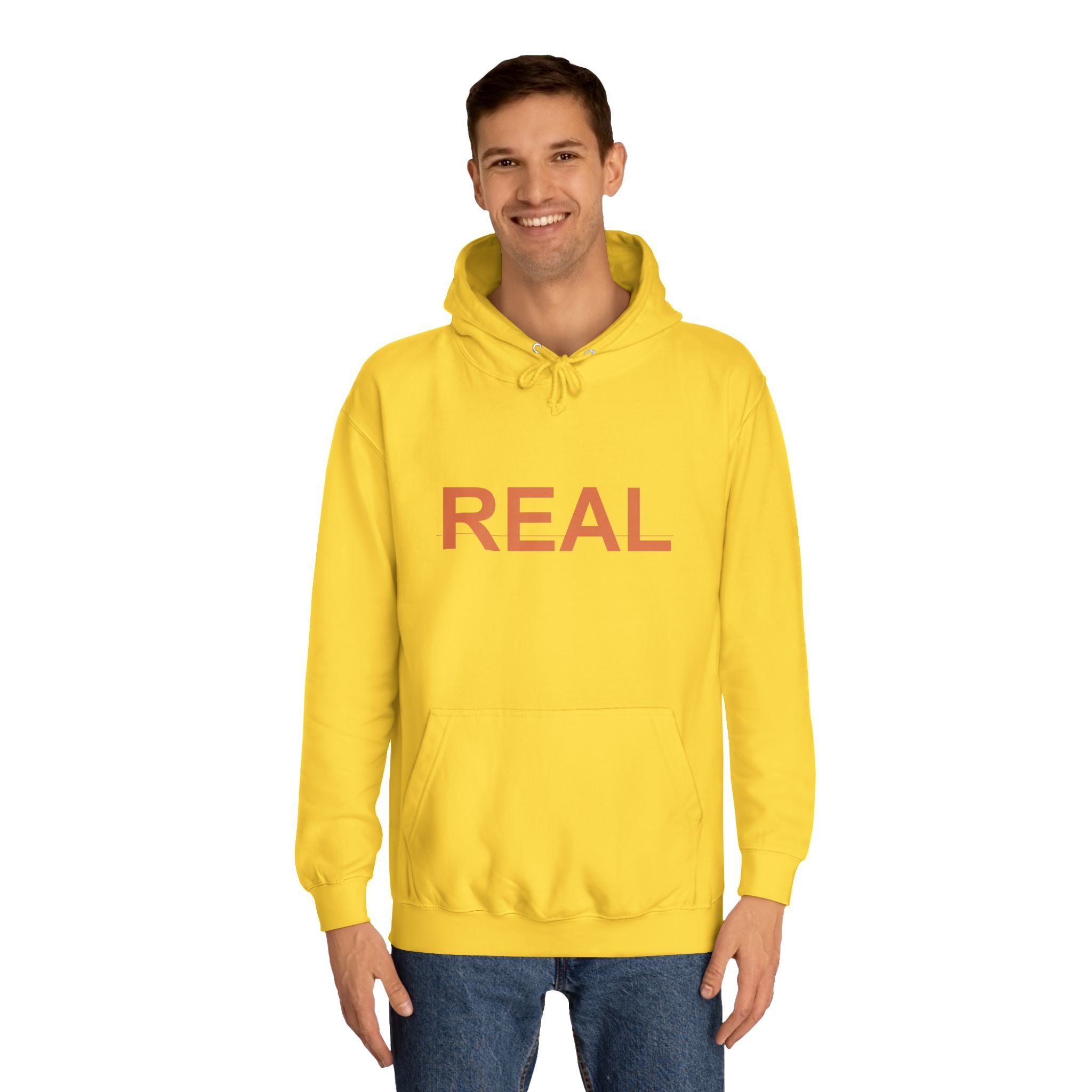 REAL Bold Burnt-Orange Minimal Typography Hoodie
