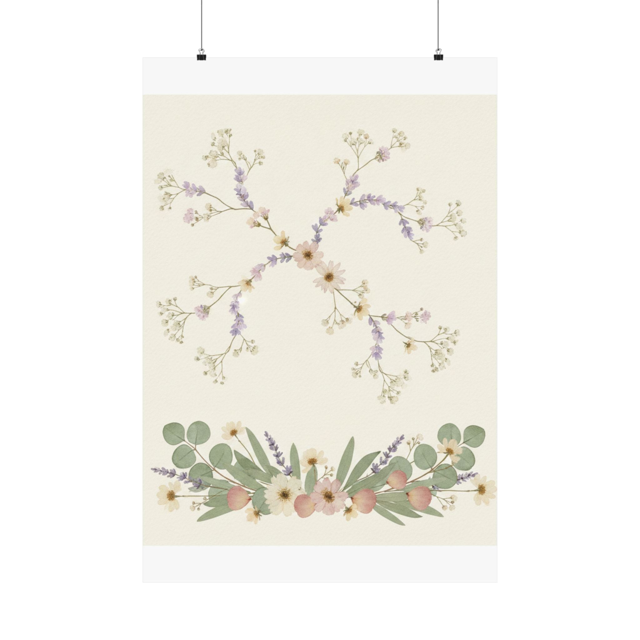 Pressed Lavender & Eucalyptus Garland Matte Poster