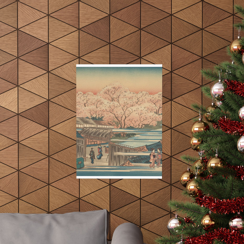 Scenic Nature — Morning Cherries At Yoshiwara — Matte Poster